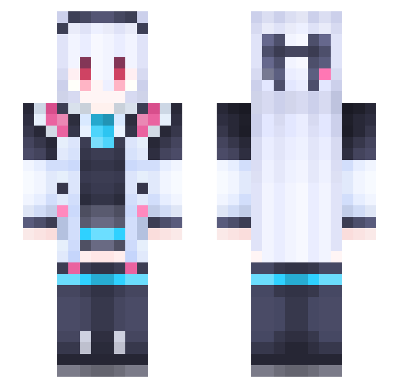 NulTashie3 Minecraft skin, front and back view