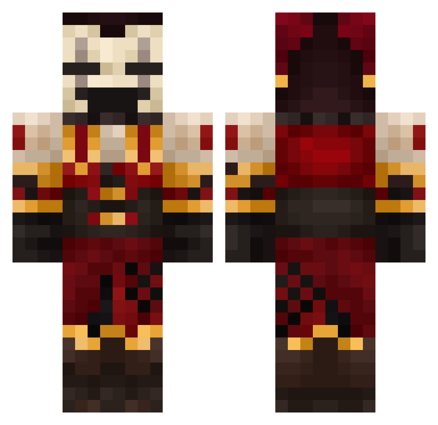 OopsIDiedAgain12 Minecraft skin, front and back view