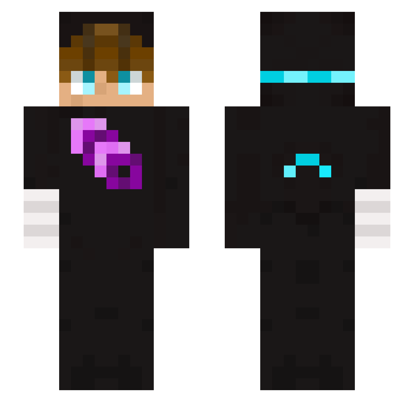 Frozypop Minecraft skin, front and back view