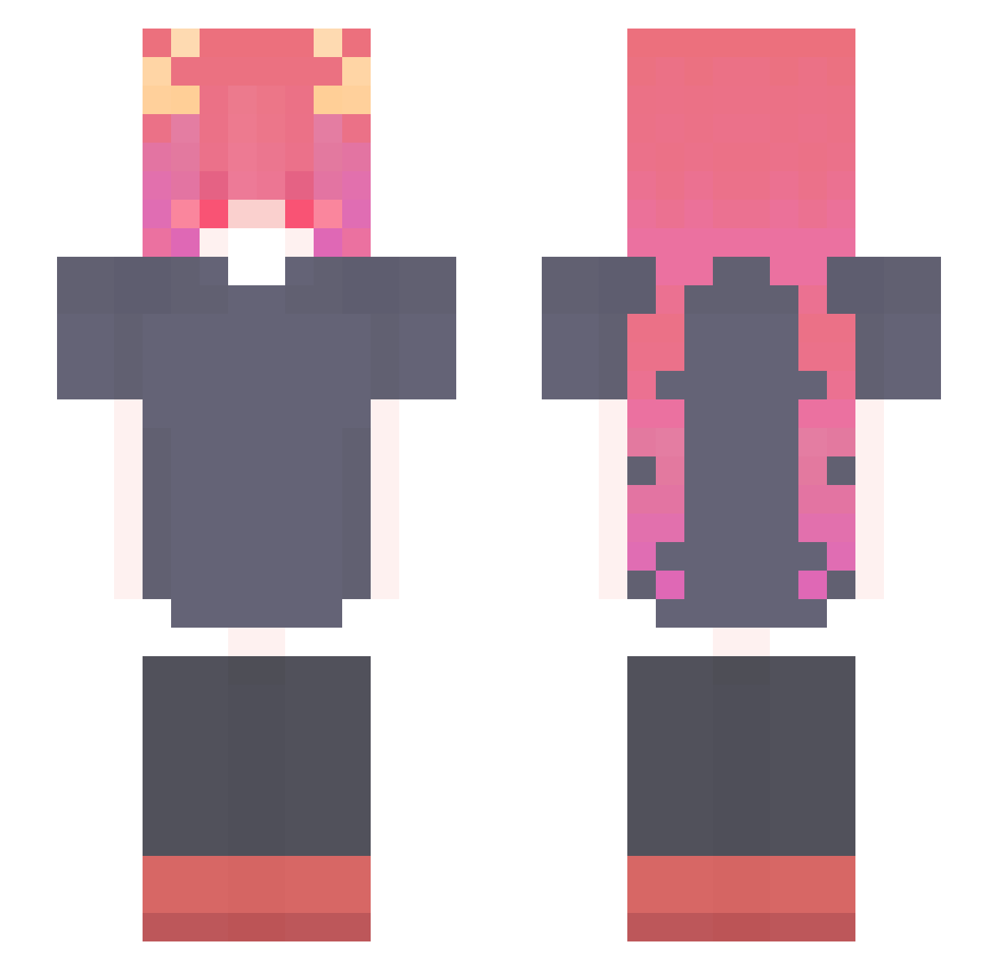 Kiubidragon Minecraft skin, front and back view