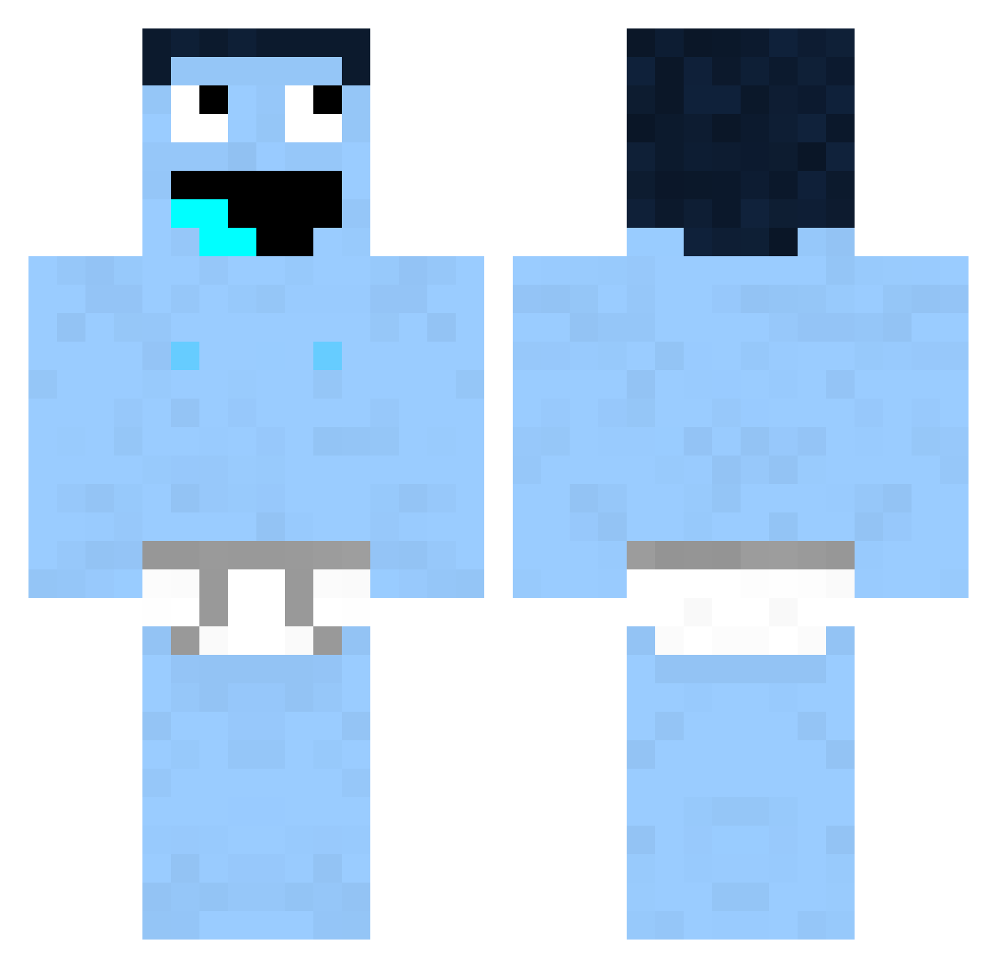 MXswiggle Minecraft skin, front and back view