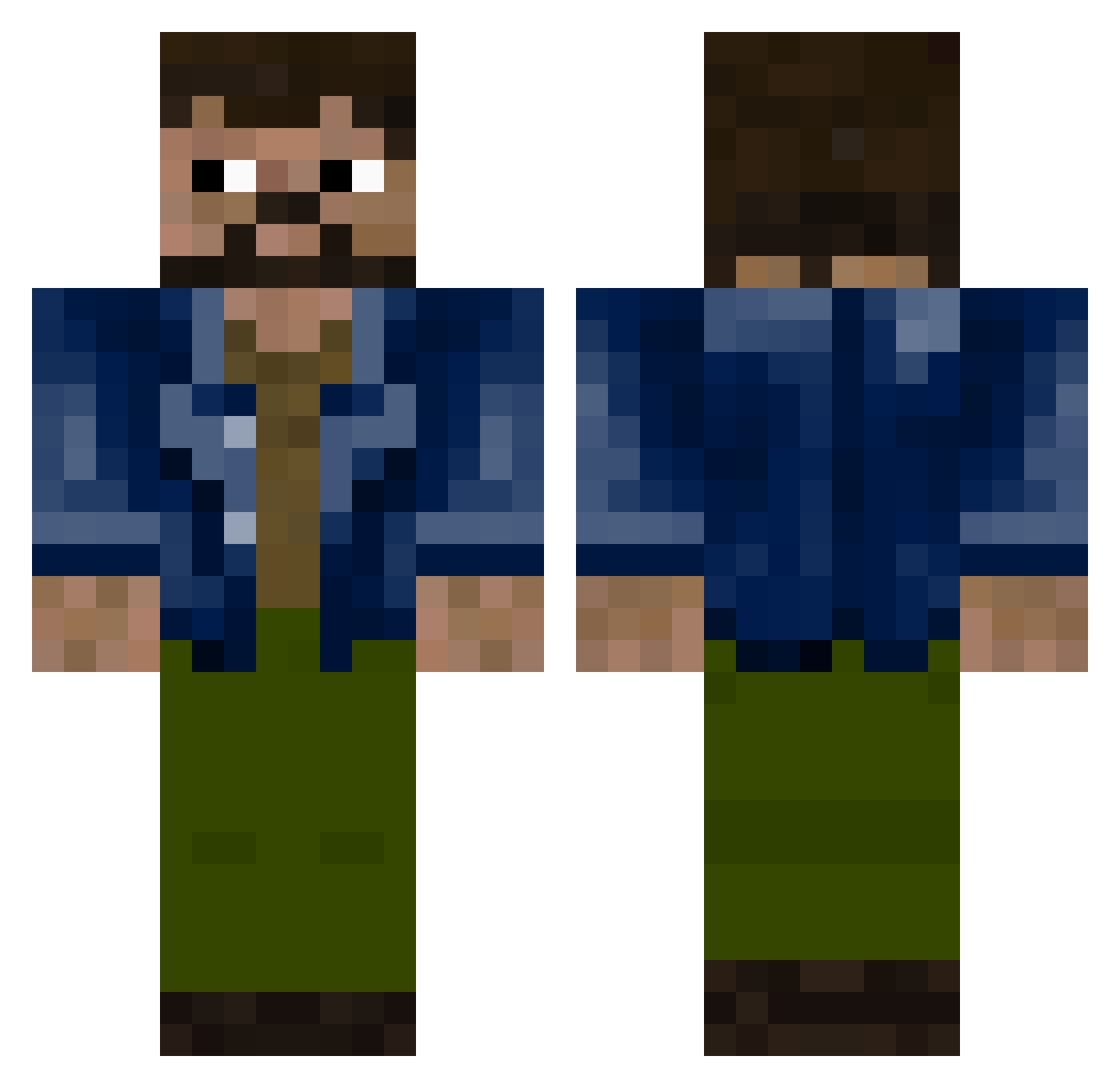 Matsa304 Minecraft skin, front and back view