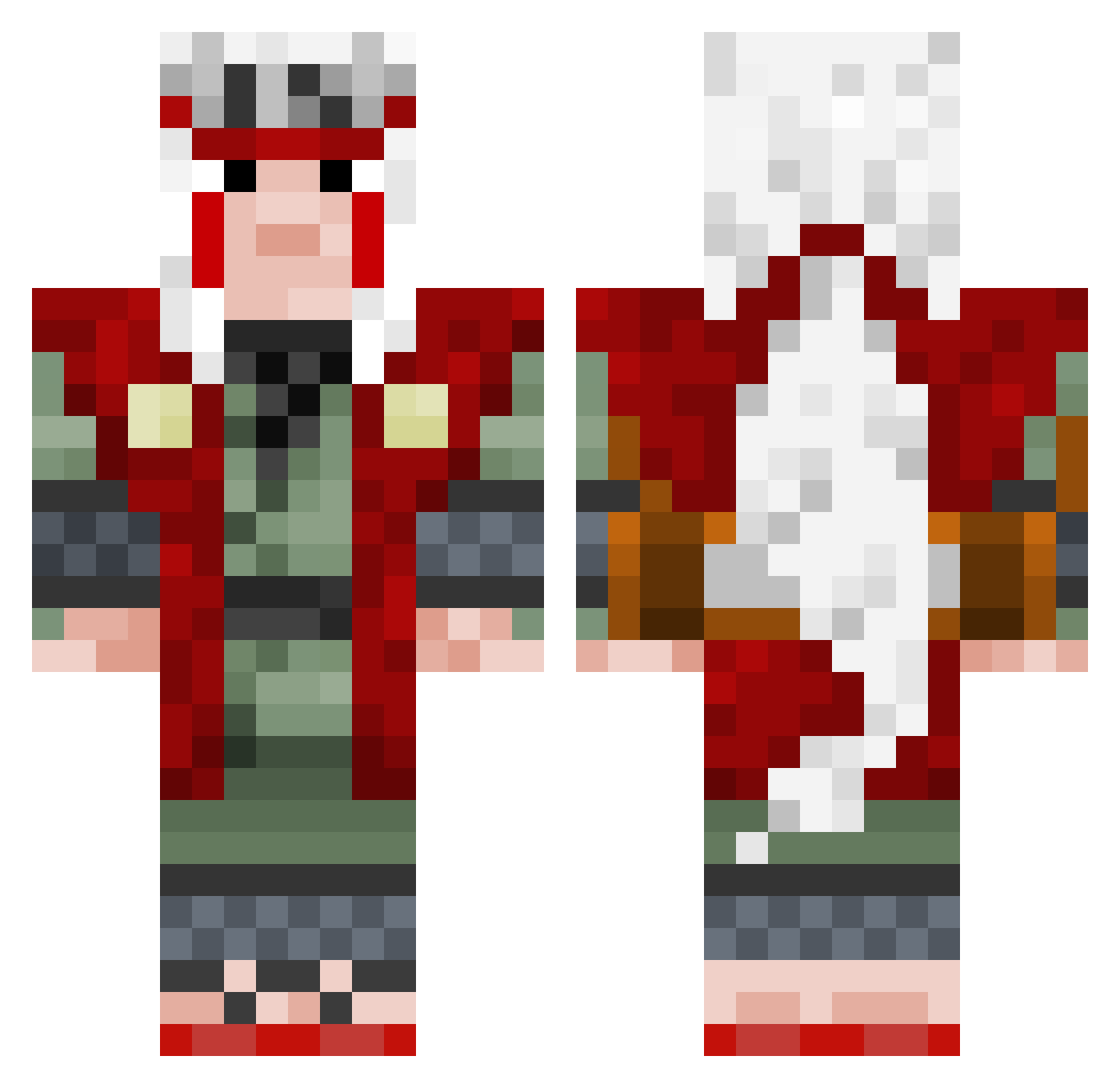 Pixum Minecraft skin, front and back view