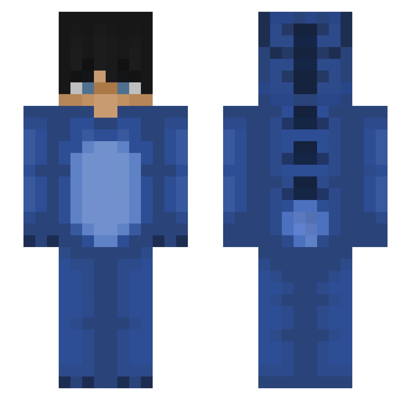 Caemen040 Minecraft skin, front and back view