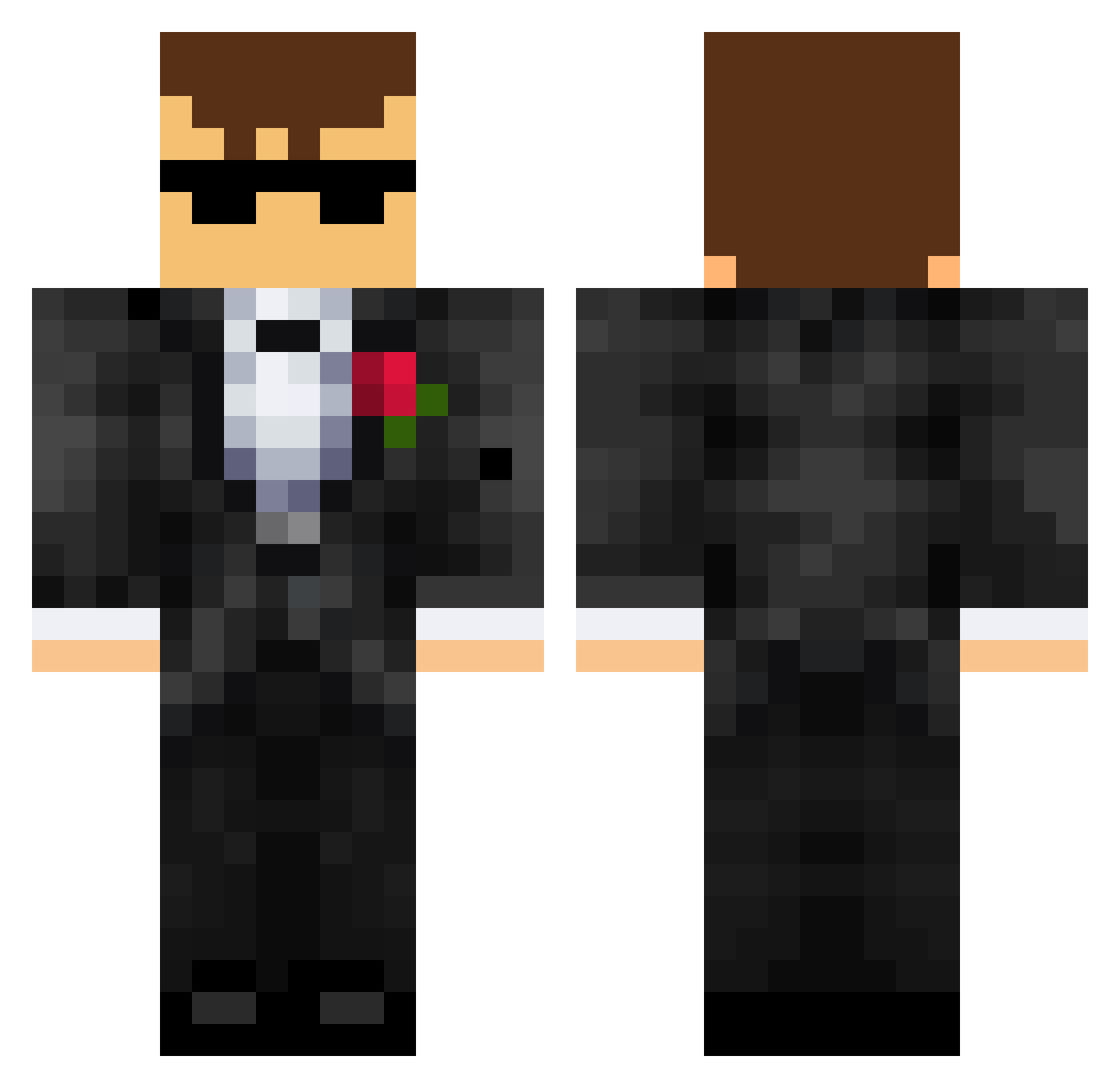 buwz Minecraft skin, front and back view