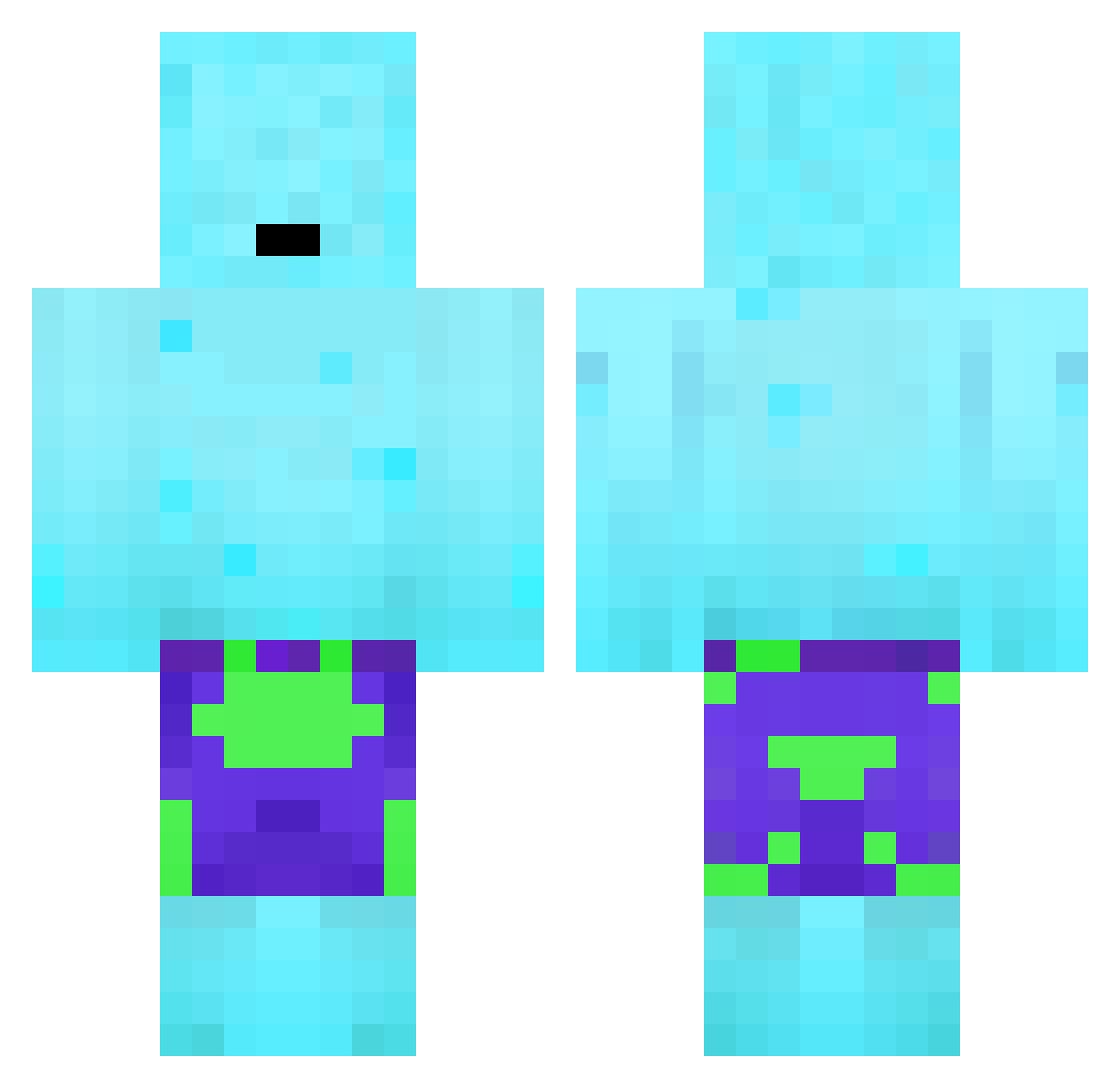 xmates666 Minecraft skin, front and back view