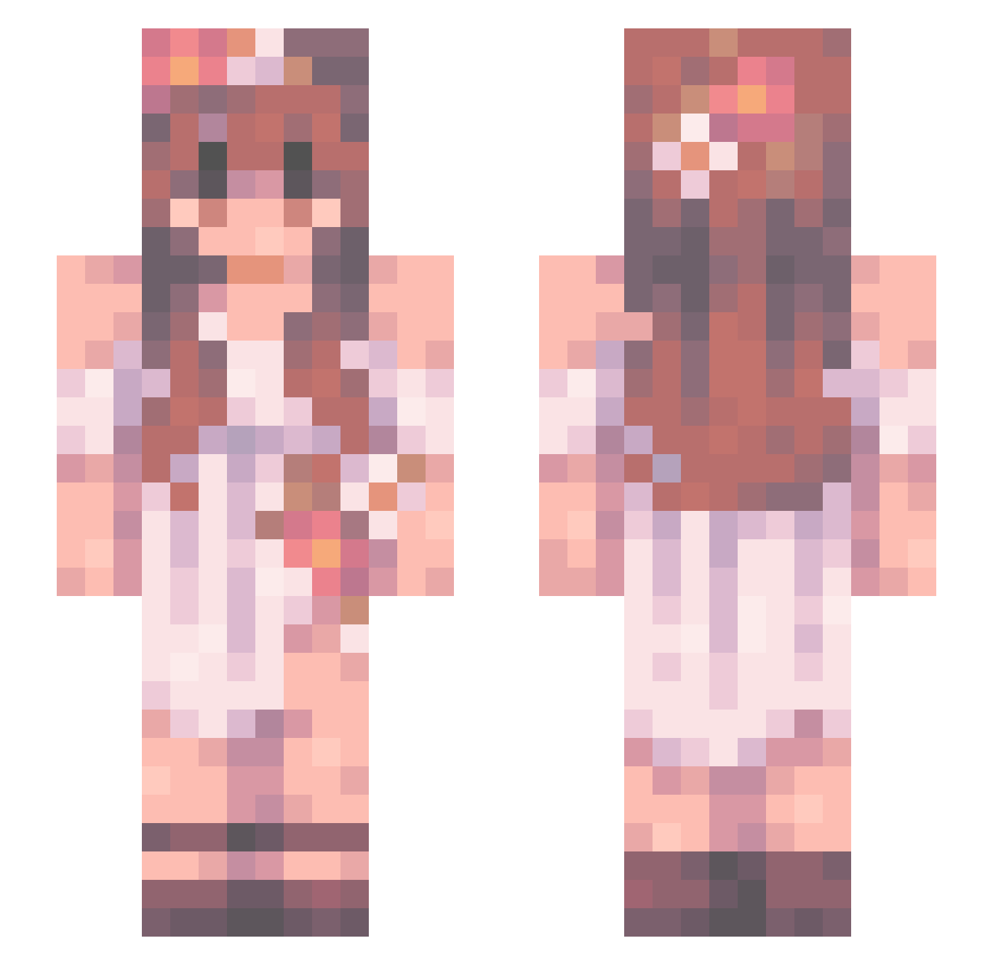 Rawp0tat0 Minecraft skin, front and back view