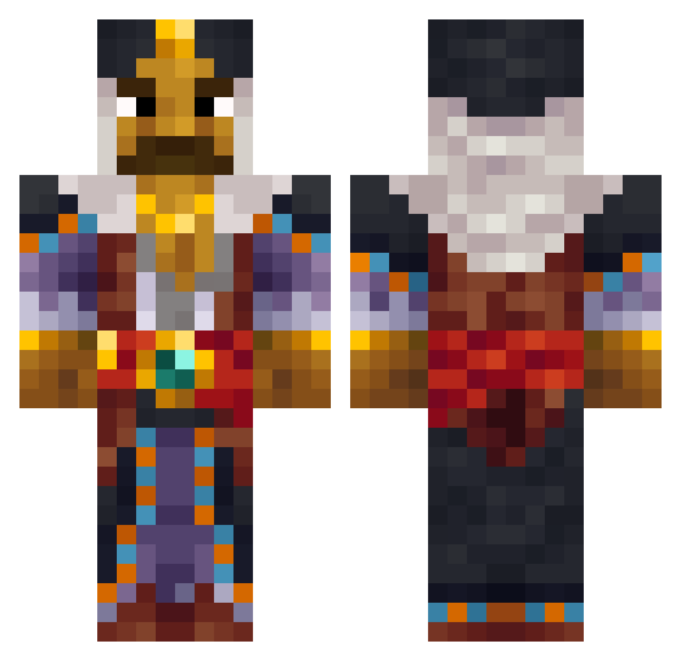 Erzeed_2653 Minecraft skin, front and back view