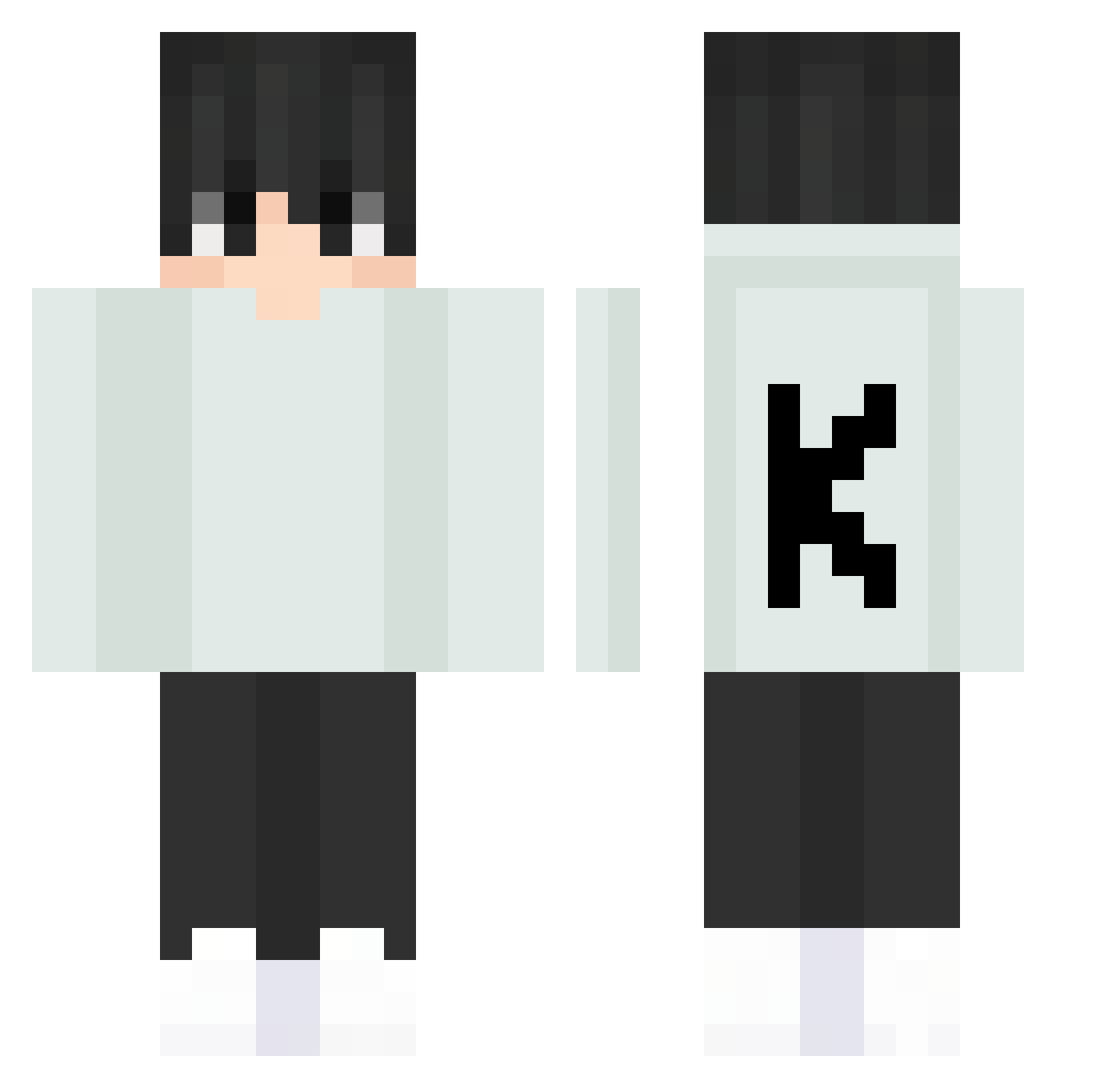 Turmyy Minecraft skin, front and back view