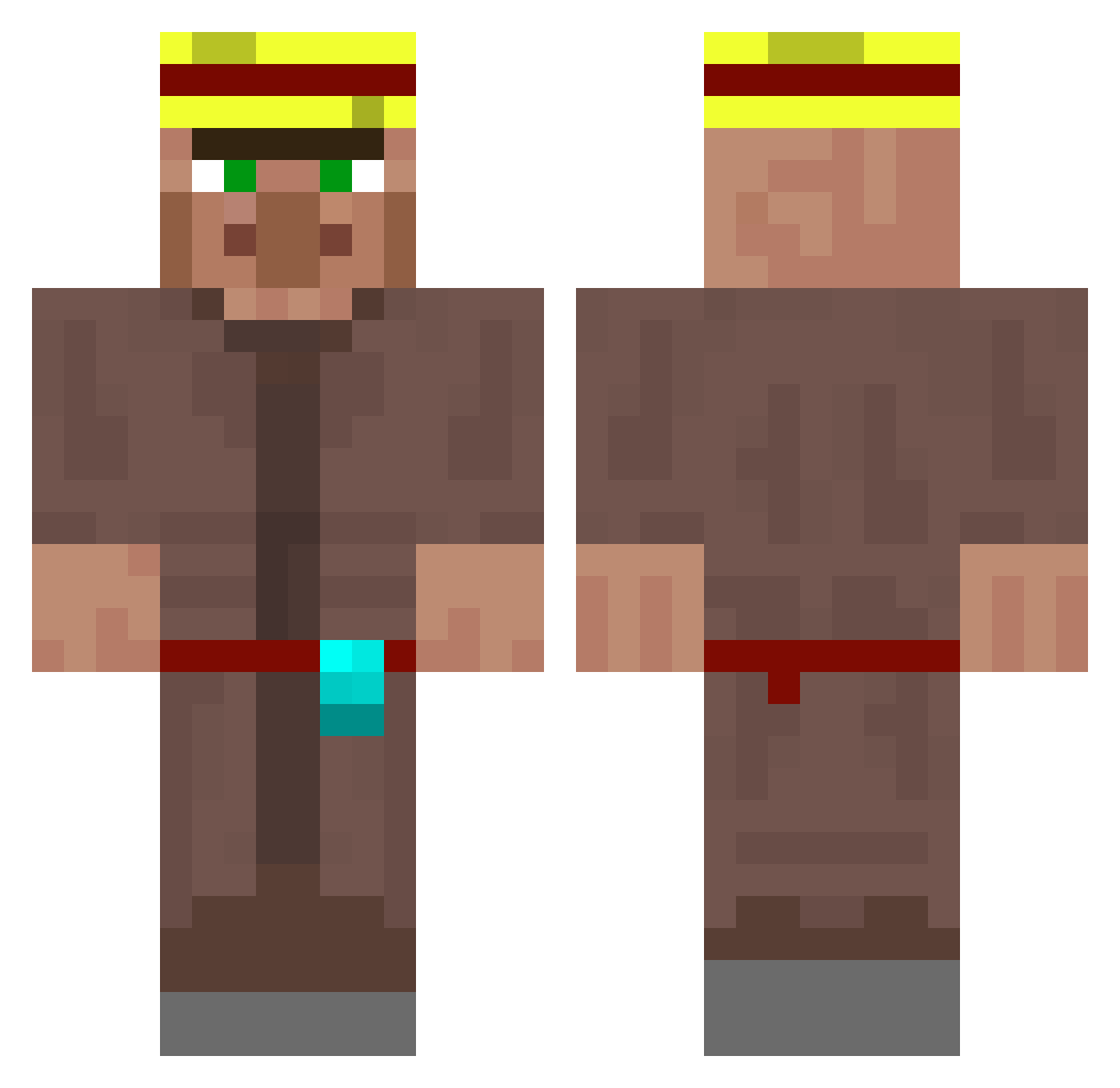 Quinnz9 Minecraft skin, front and back view