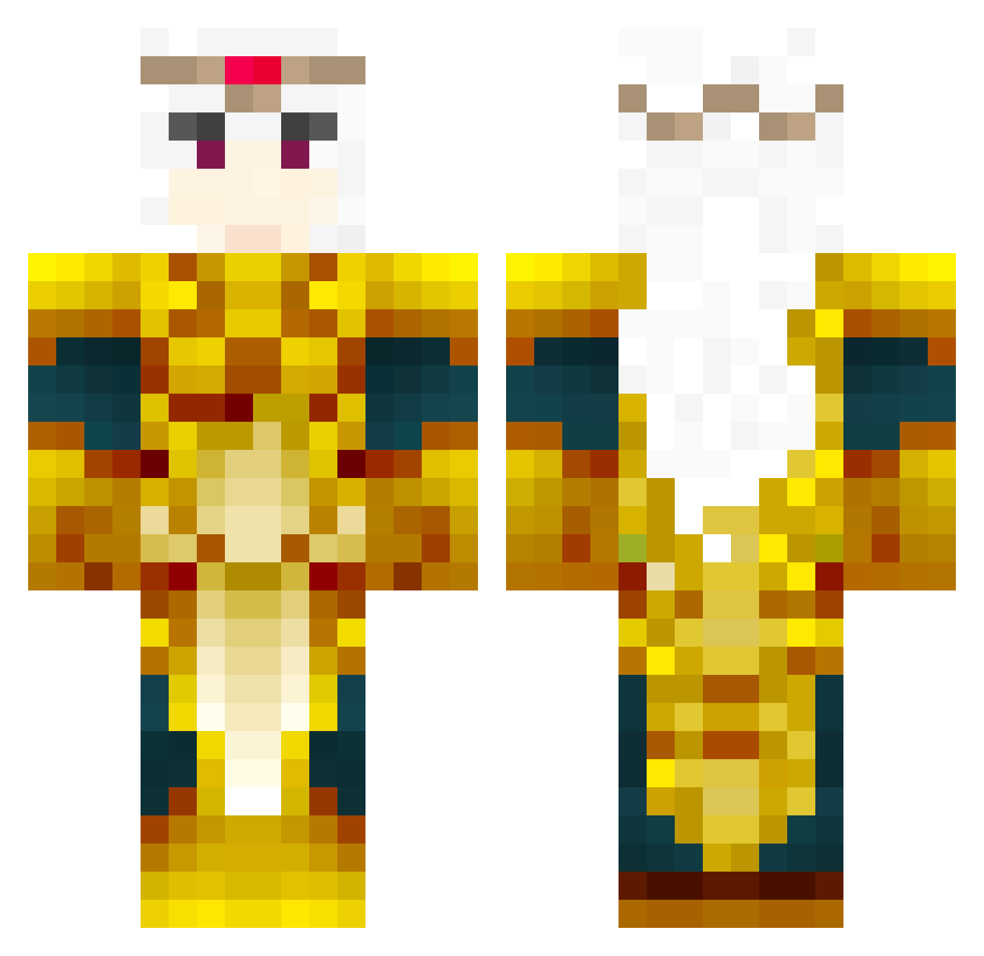 Mooussse Minecraft skin, front and back view