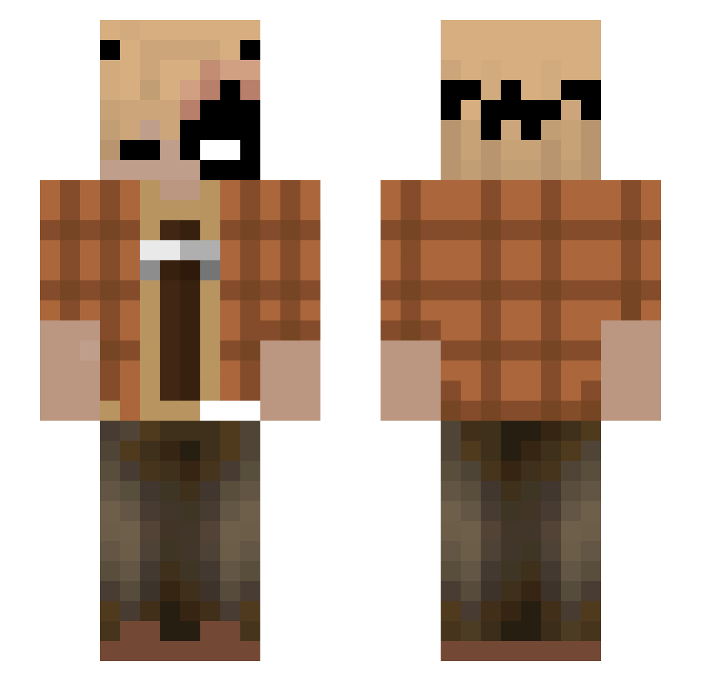 ReyHigh Minecraft skin, front and back view