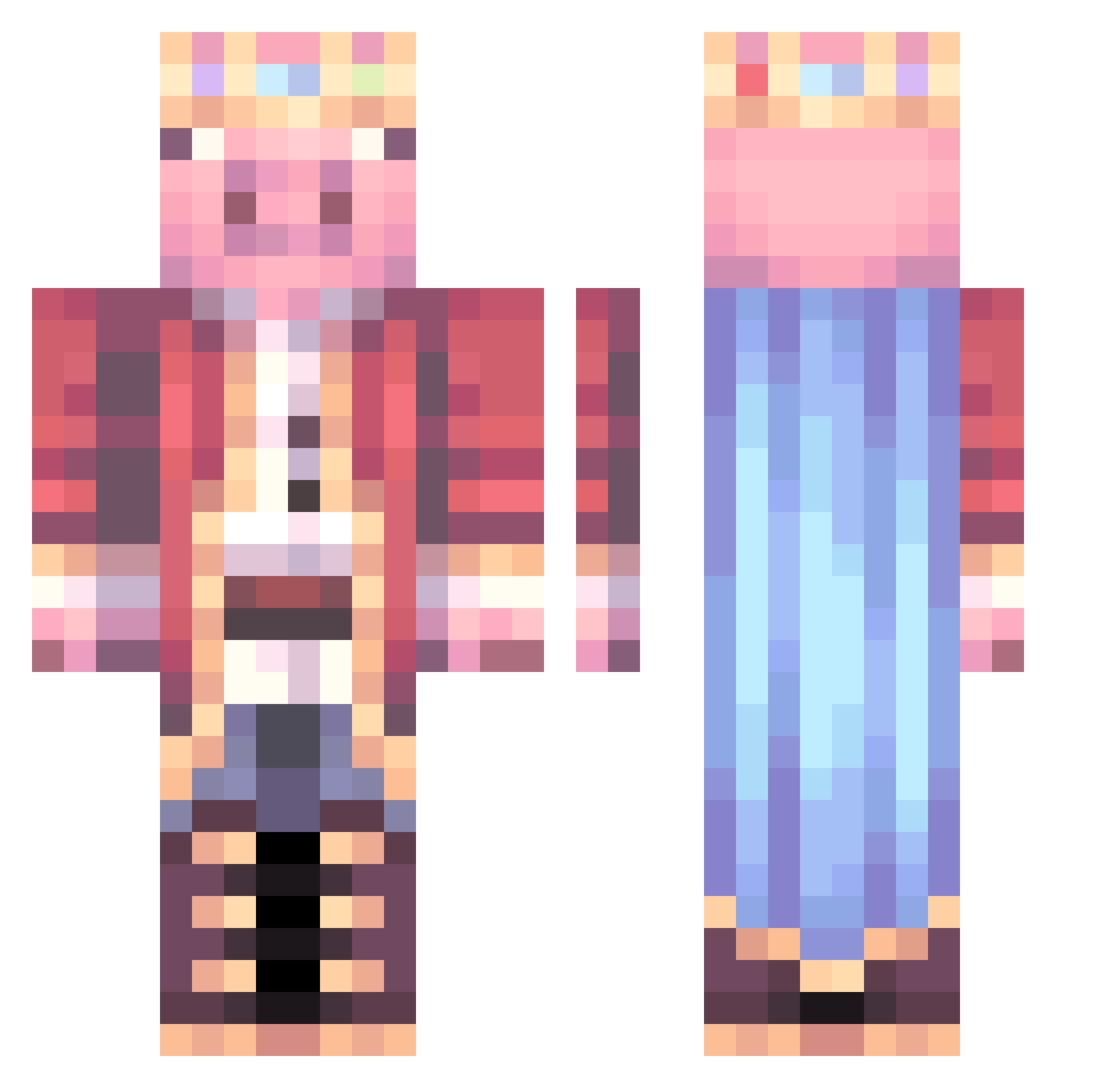 Vabis666 Minecraft skin, front and back view