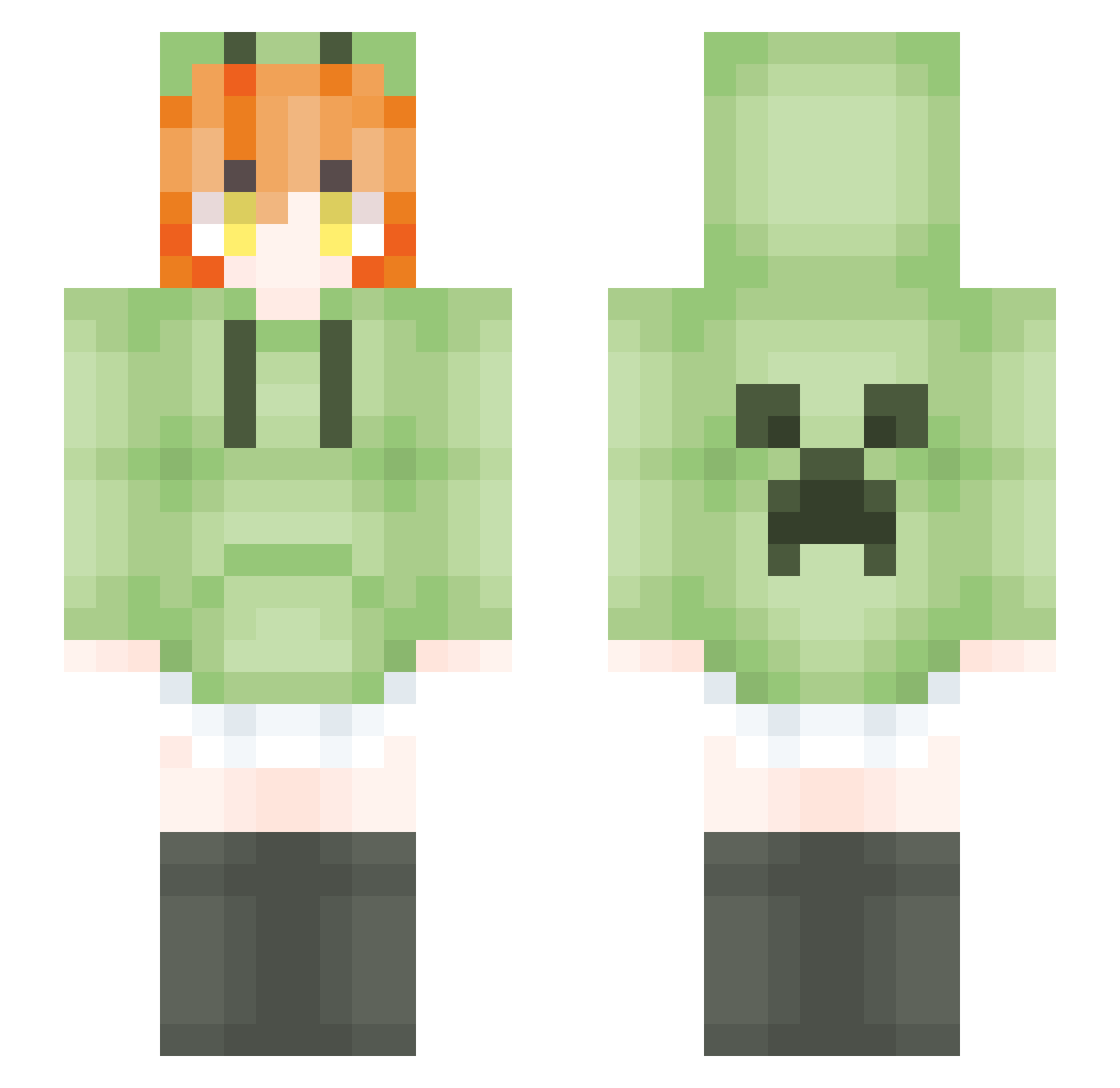 SunshineVX Minecraft skin, front and back view