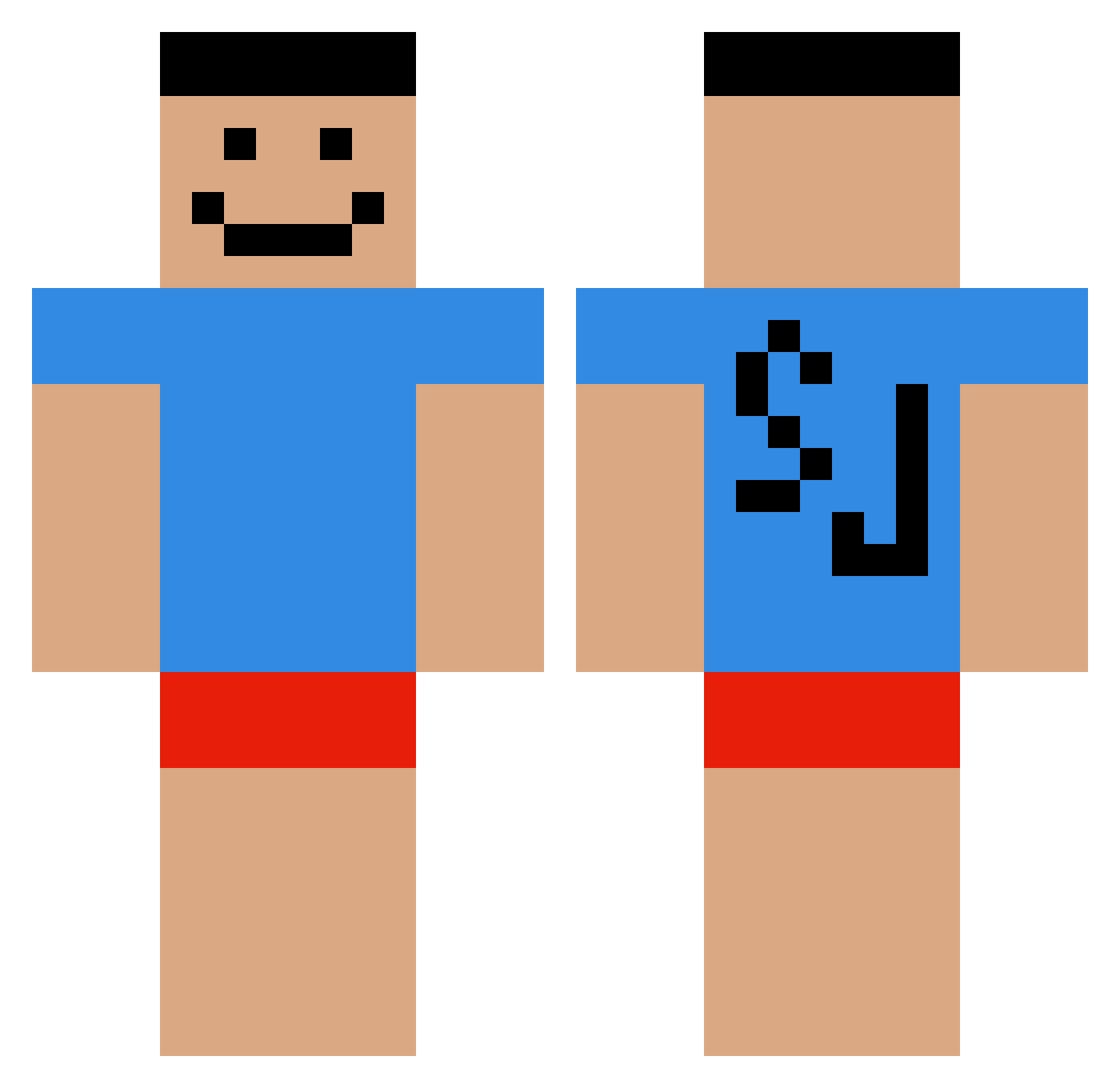 SillyyJohn Minecraft skin, front and back view