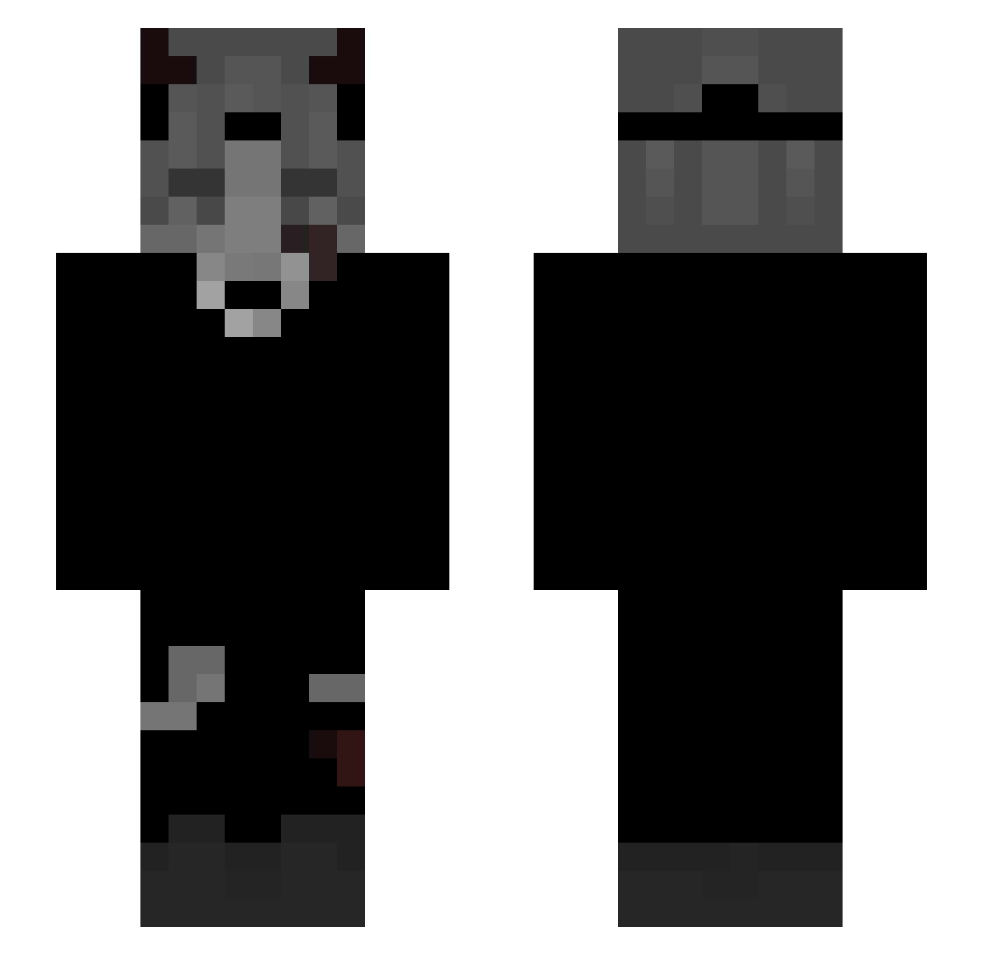 Nyvermind Minecraft skin, front and back view