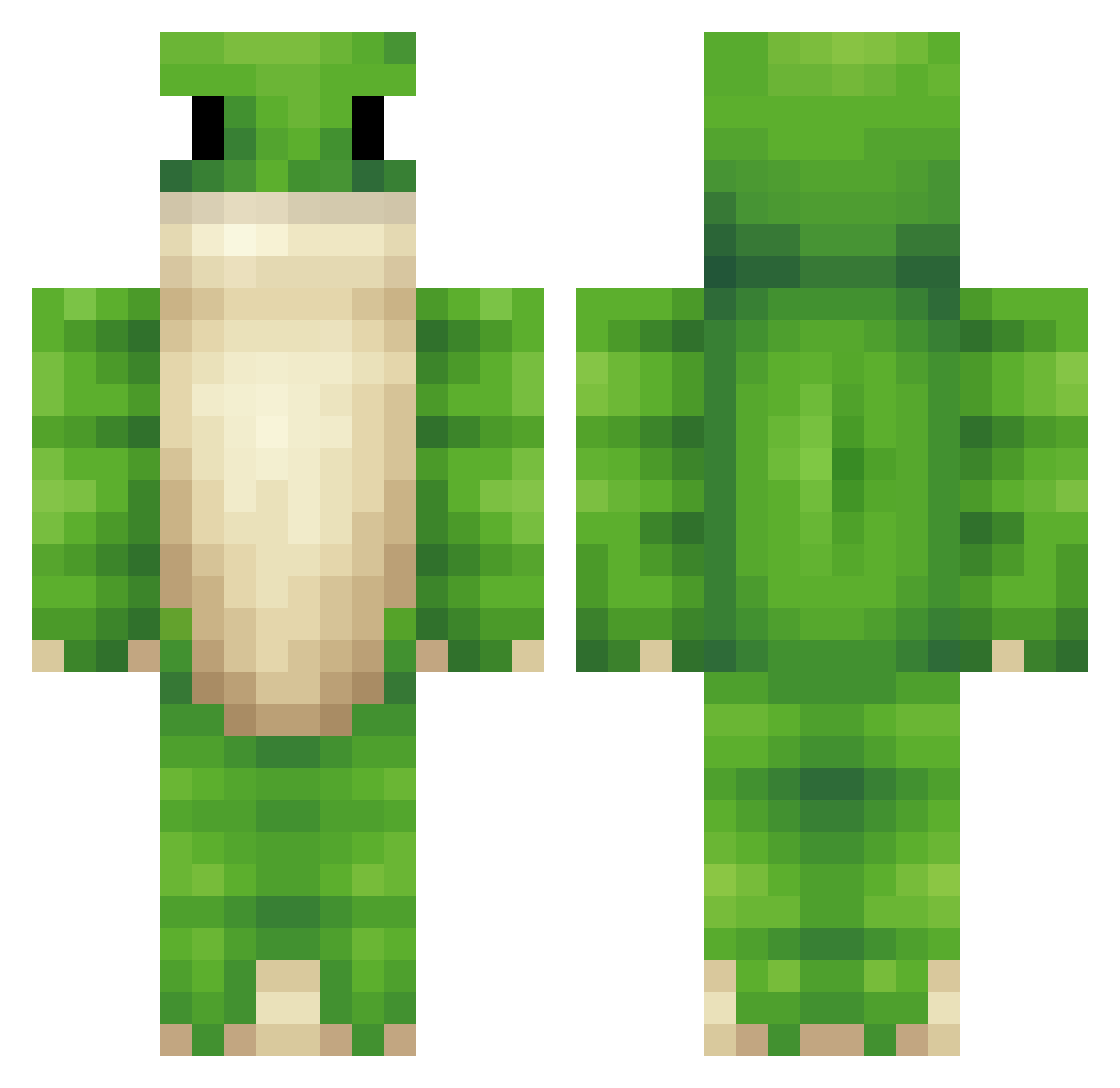 FinnOnOvertime Minecraft skin, front and back view