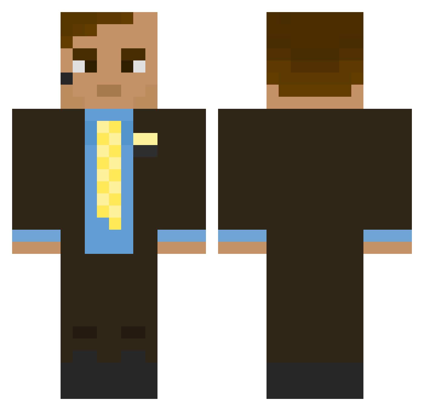prof0und Minecraft skin, front and back view