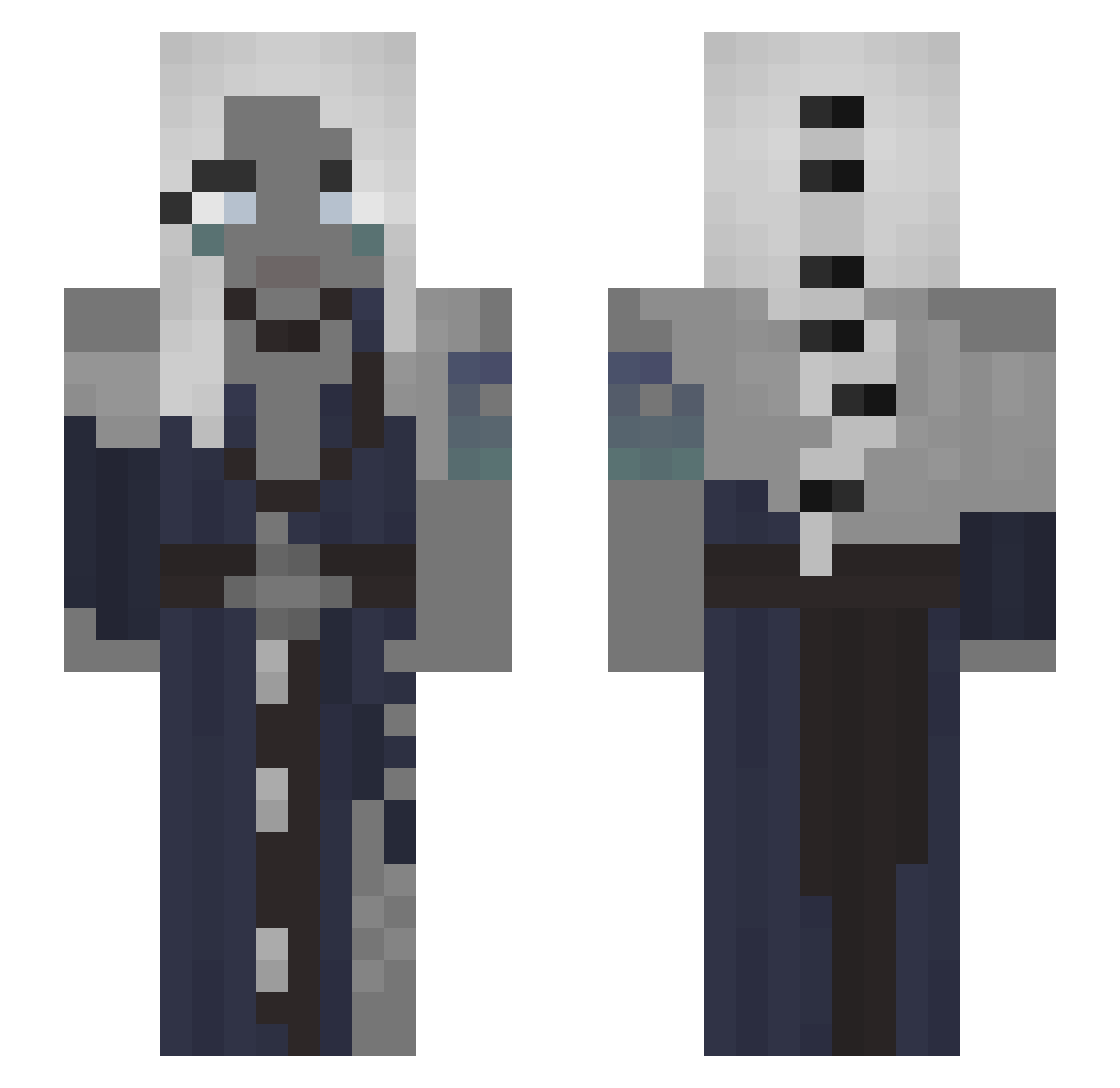 Asteriaqq Minecraft skin, front and back view