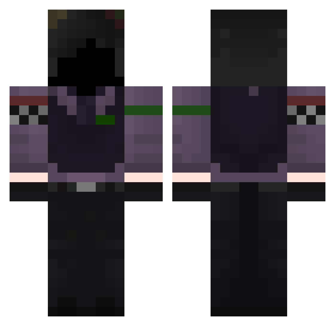 M98ex Minecraft skin, front and back view