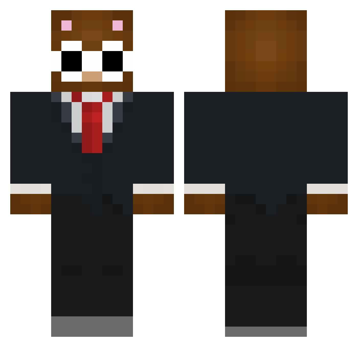 Yuii_ Minecraft skin, front and back view
