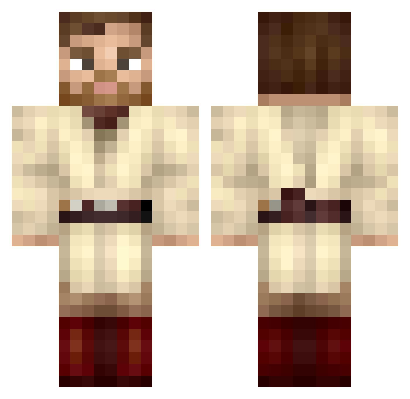 un50lved Minecraft skin, front and back view