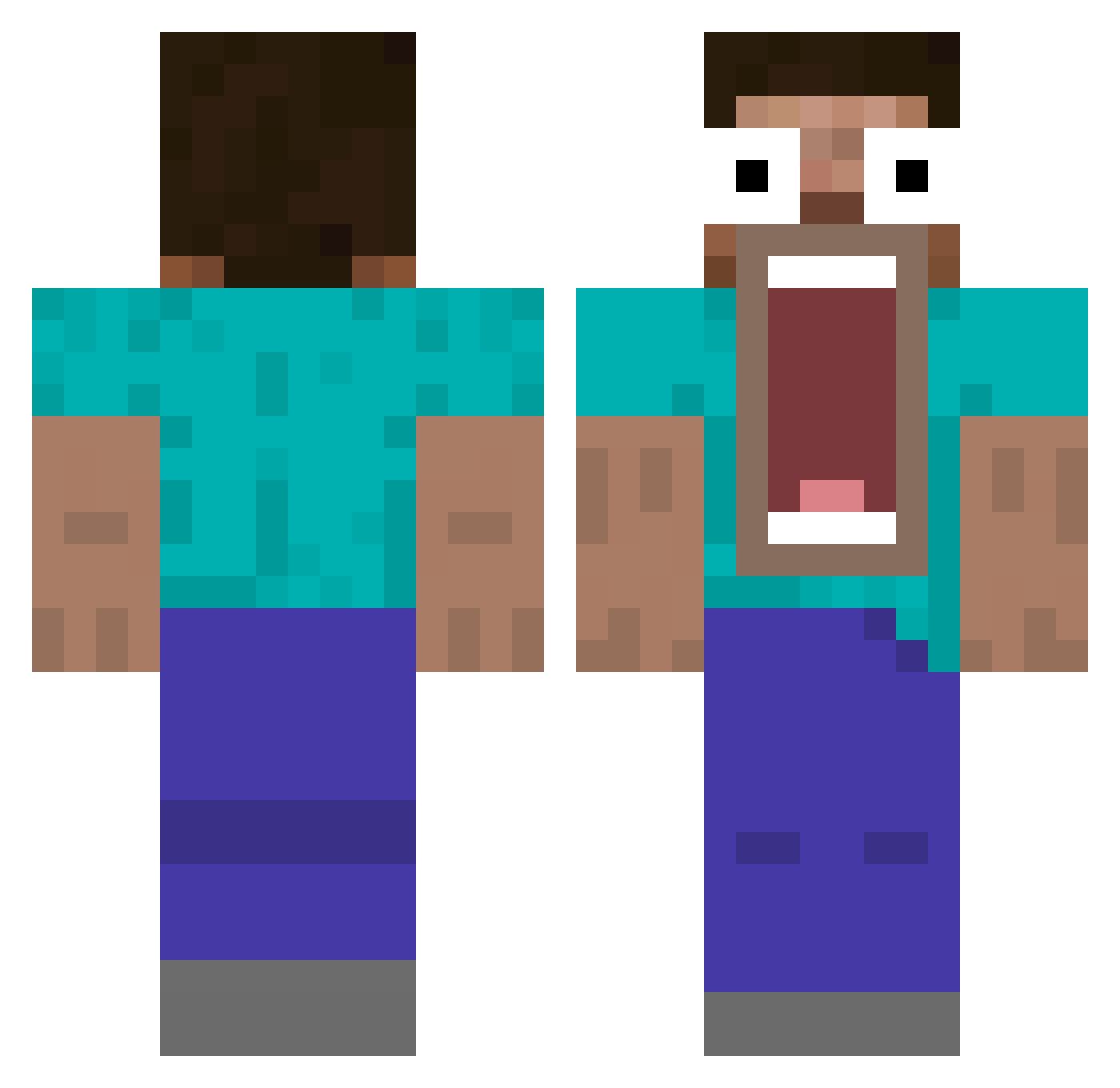 mmu_0 Minecraft skin, front and back view