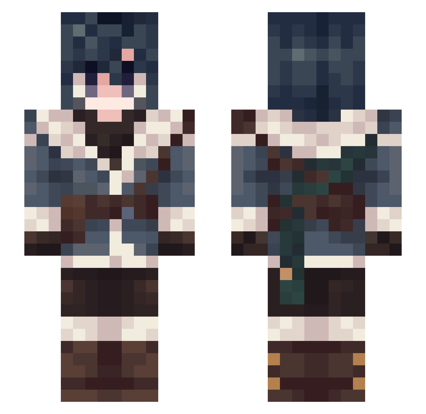 J2157 Minecraft skin, front and back view