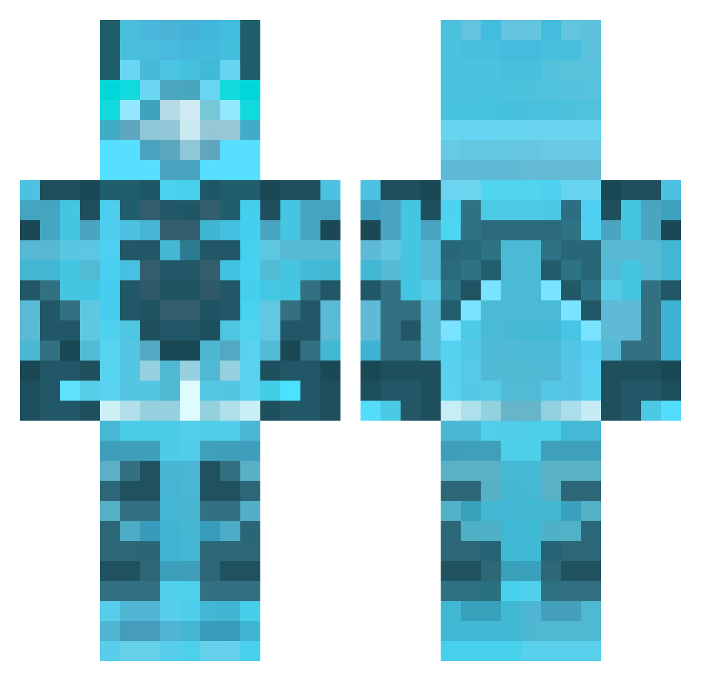 QPayer Minecraft skin, front and back view