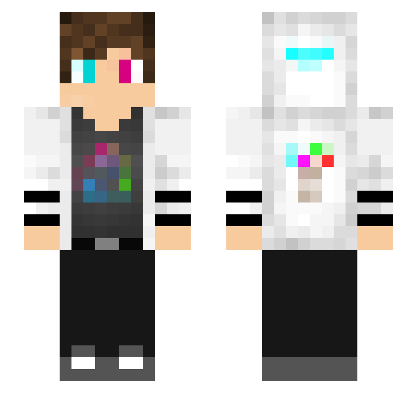 Amoeher Minecraft skin, front and back view