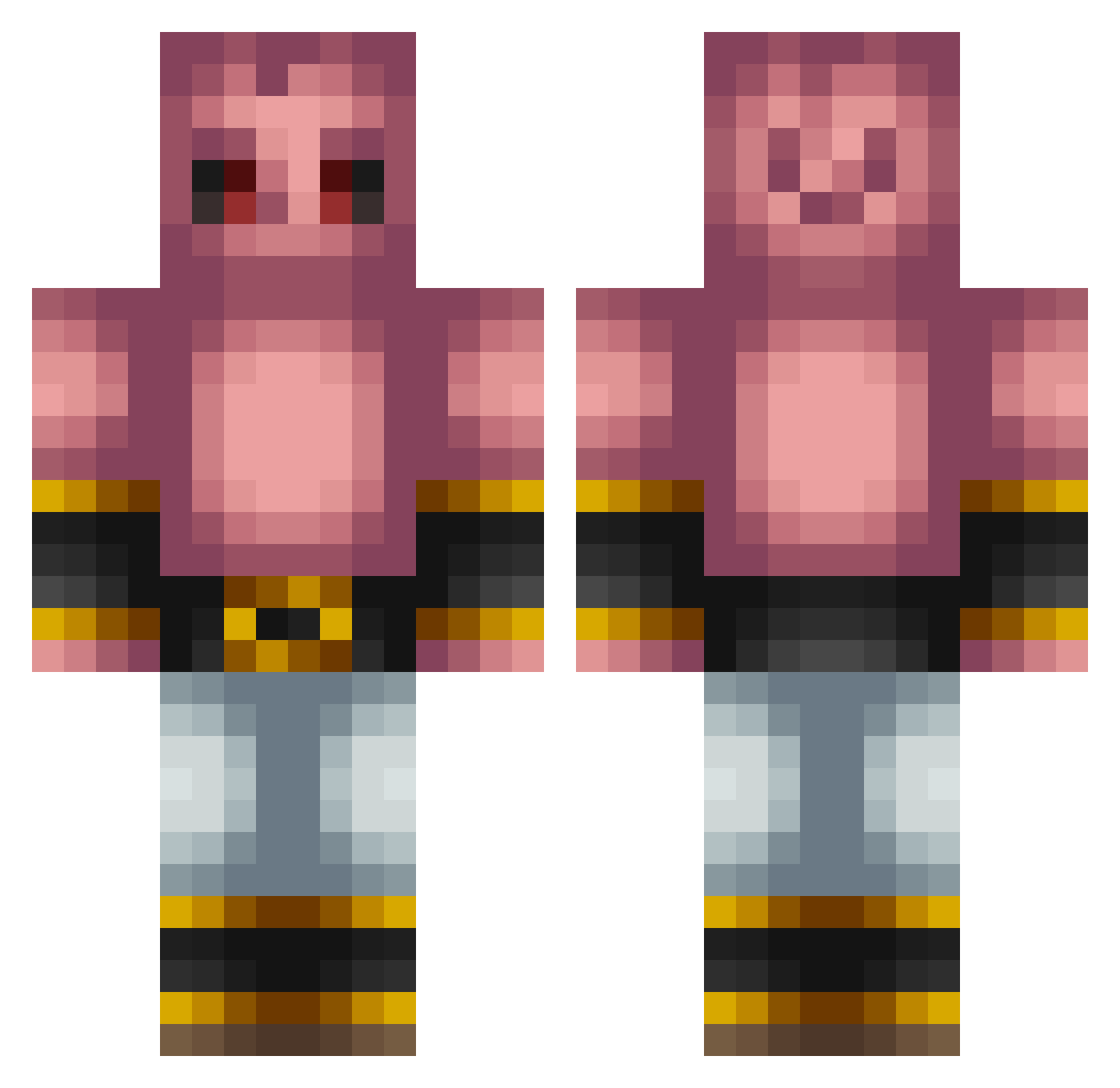 Kuro_Talonis Minecraft skin, front and back view