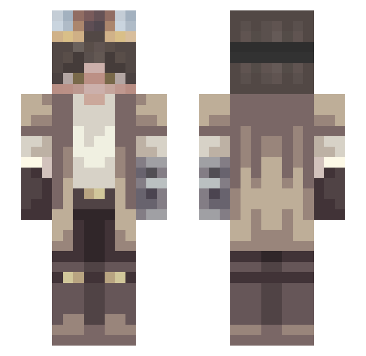 Laragna Minecraft skin, front and back view