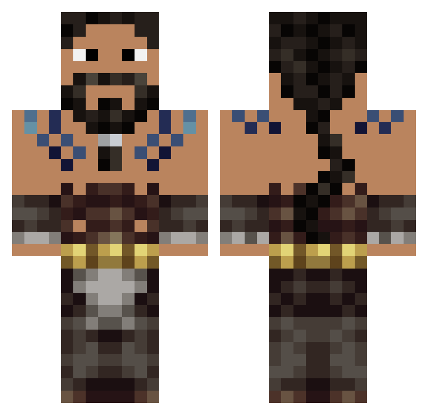 n3l_e Minecraft skin, front and back view