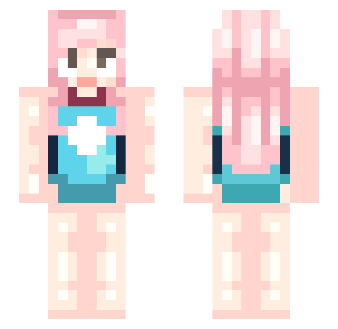 RetroTP Minecraft skin, front and back view