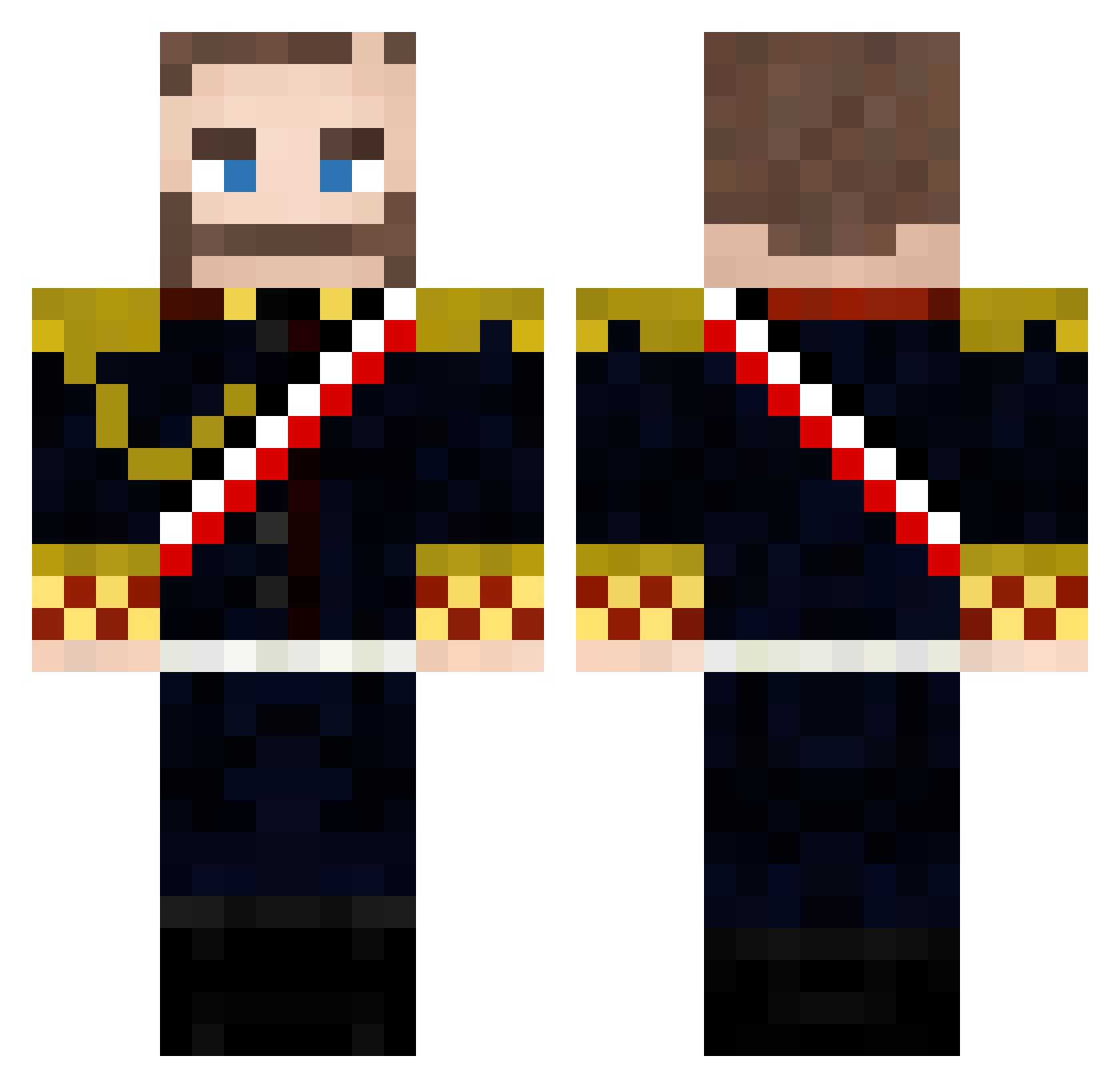 MarcoLupo_3 Minecraft skin, front and back view