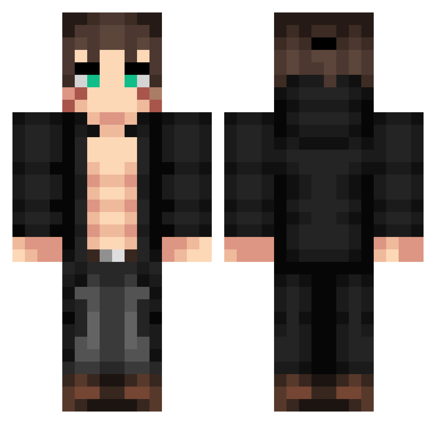 KaroPGamer Minecraft skin, front and back view