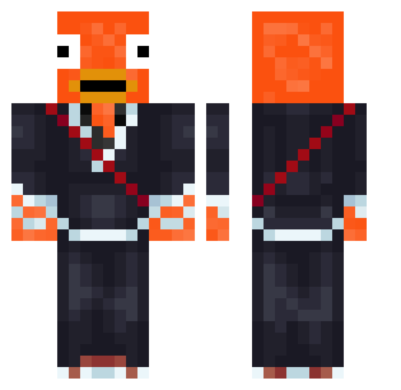 Fish_34 Minecraft skin, front and back view