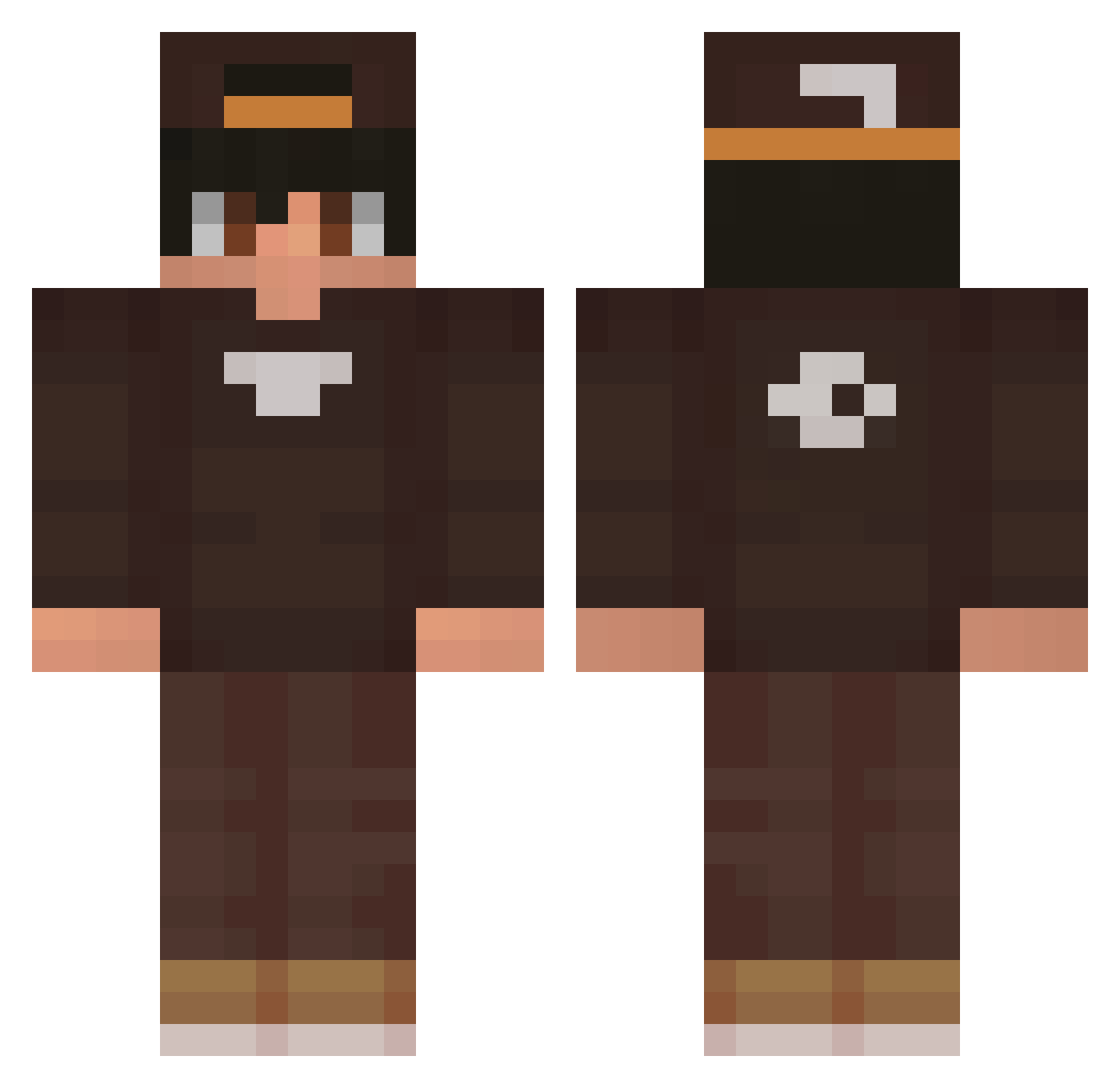 Zbram_le_nain Minecraft skin, front and back view