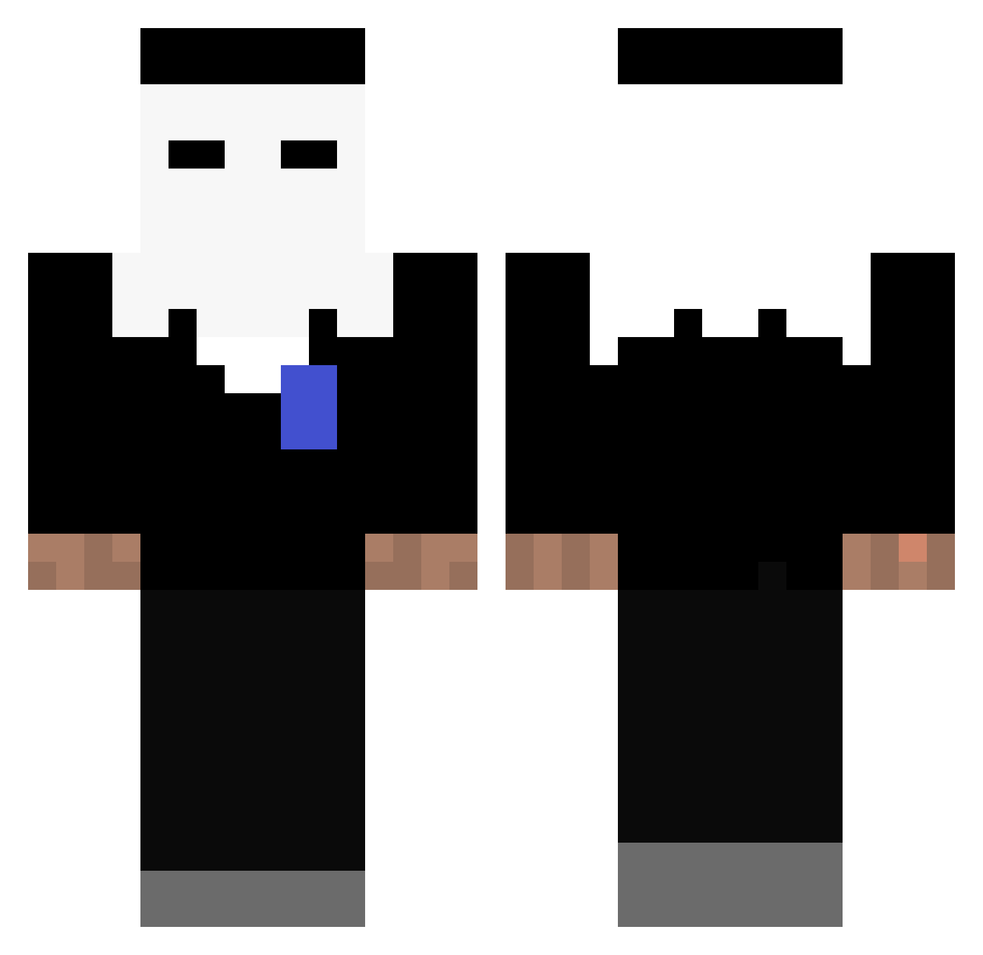 sencluro Minecraft skin, front and back view