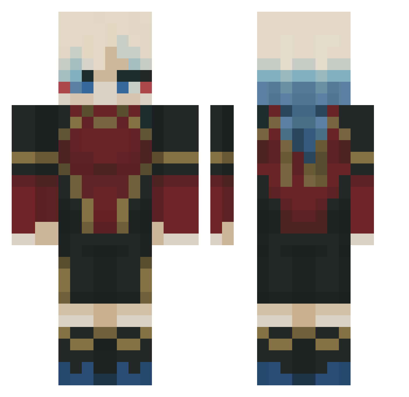 adam_boo Minecraft skin, front and back view