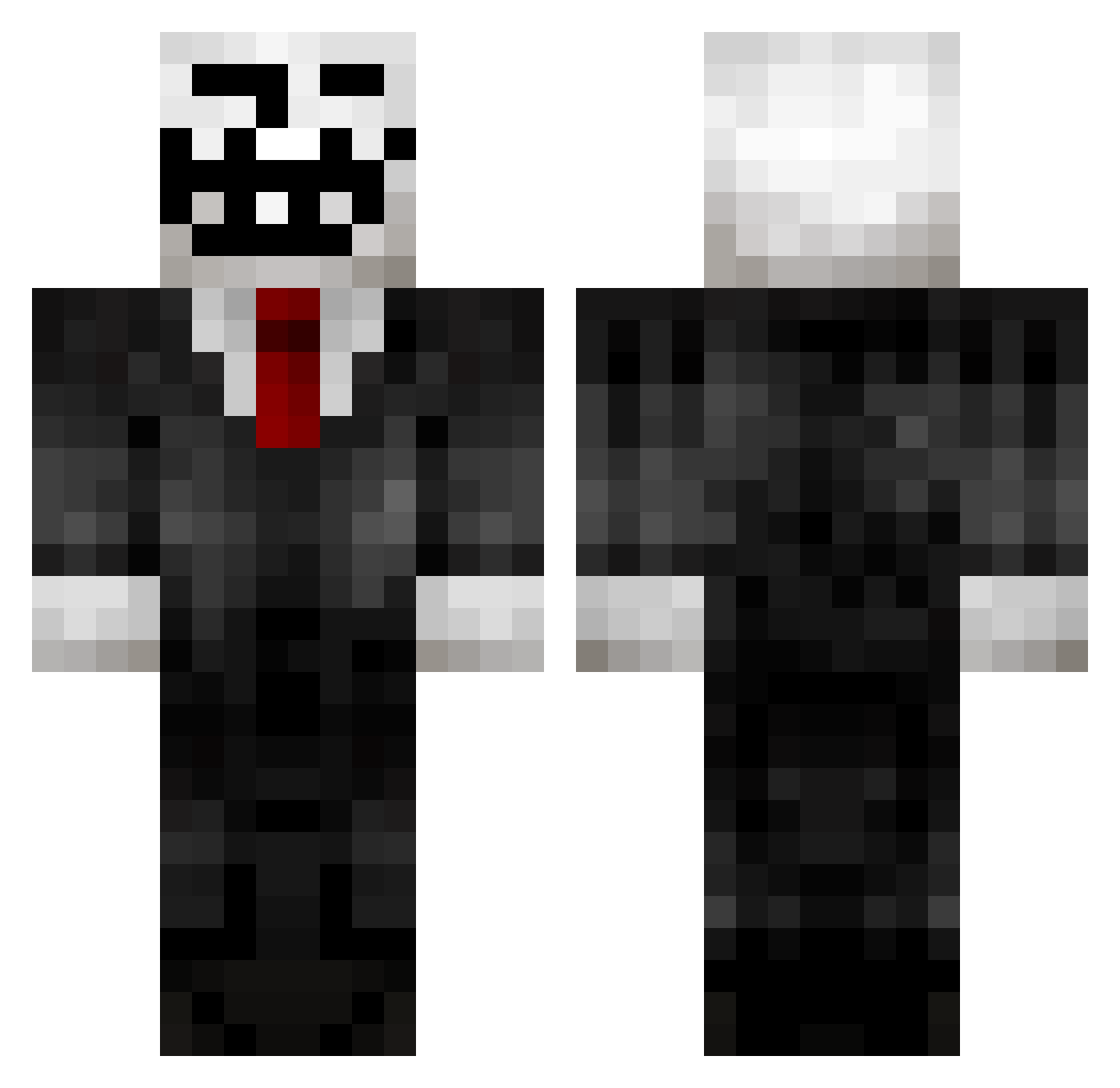 Resonated Minecraft skin, front and back view