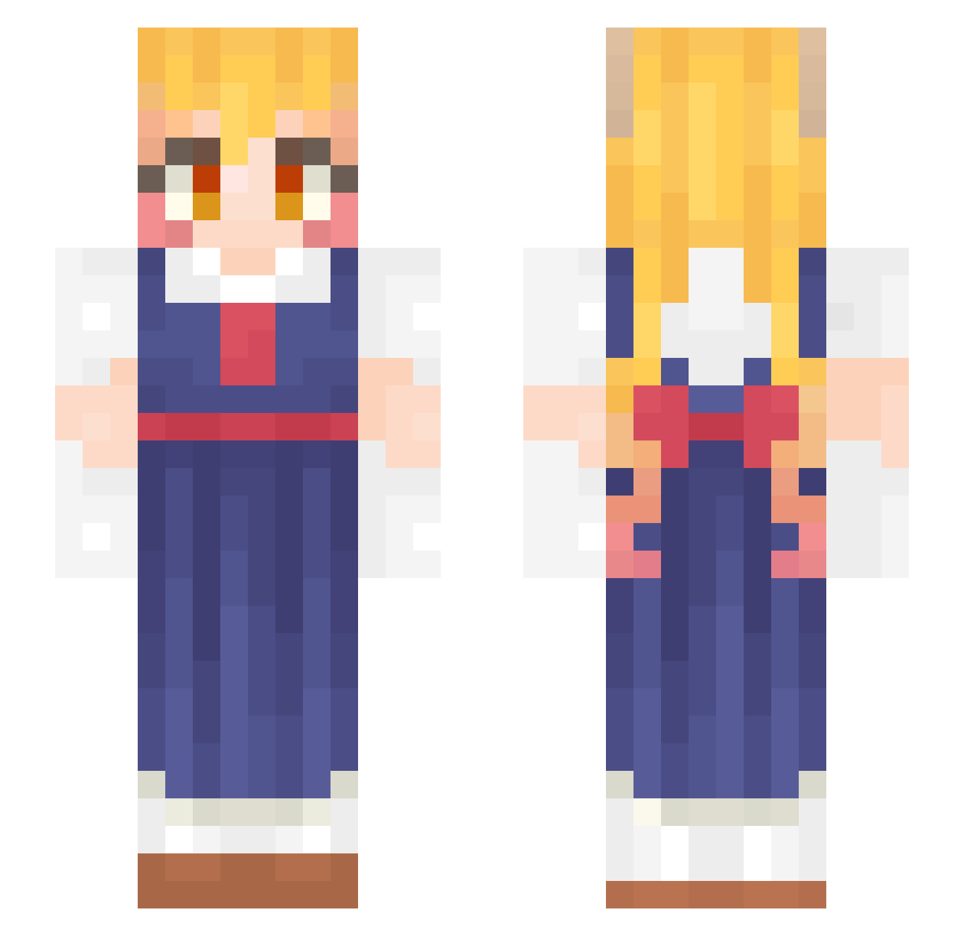 Saci86 Minecraft skin, front and back view