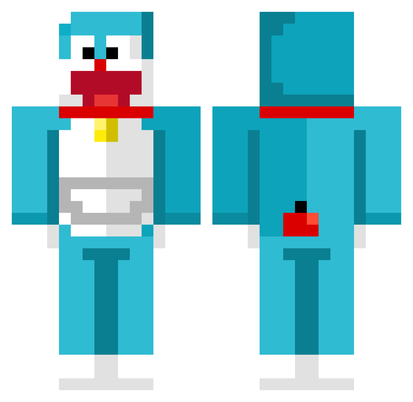Rex1950 Minecraft skin, front and back view
