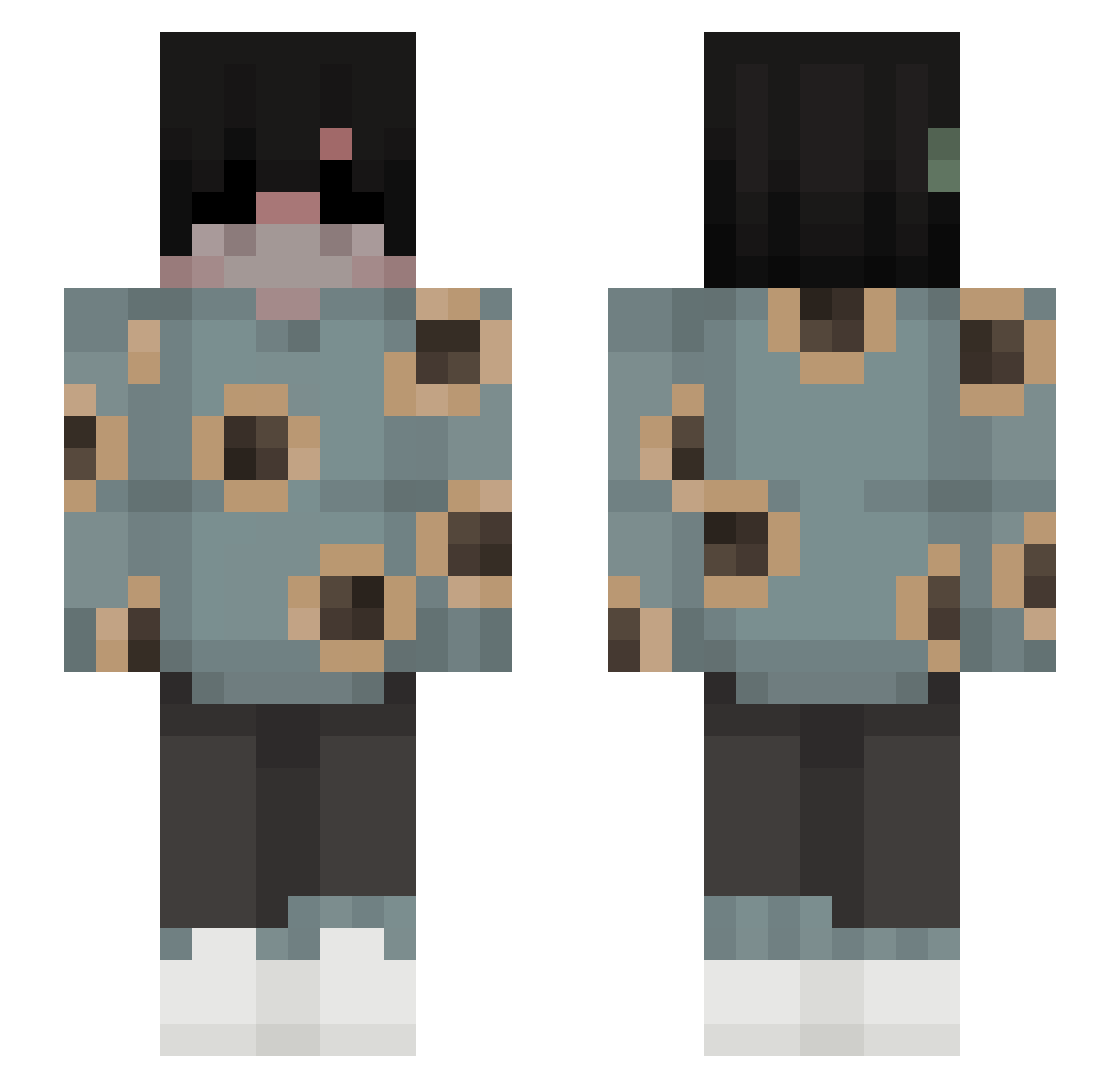 Ystossss Minecraft skin, front and back view