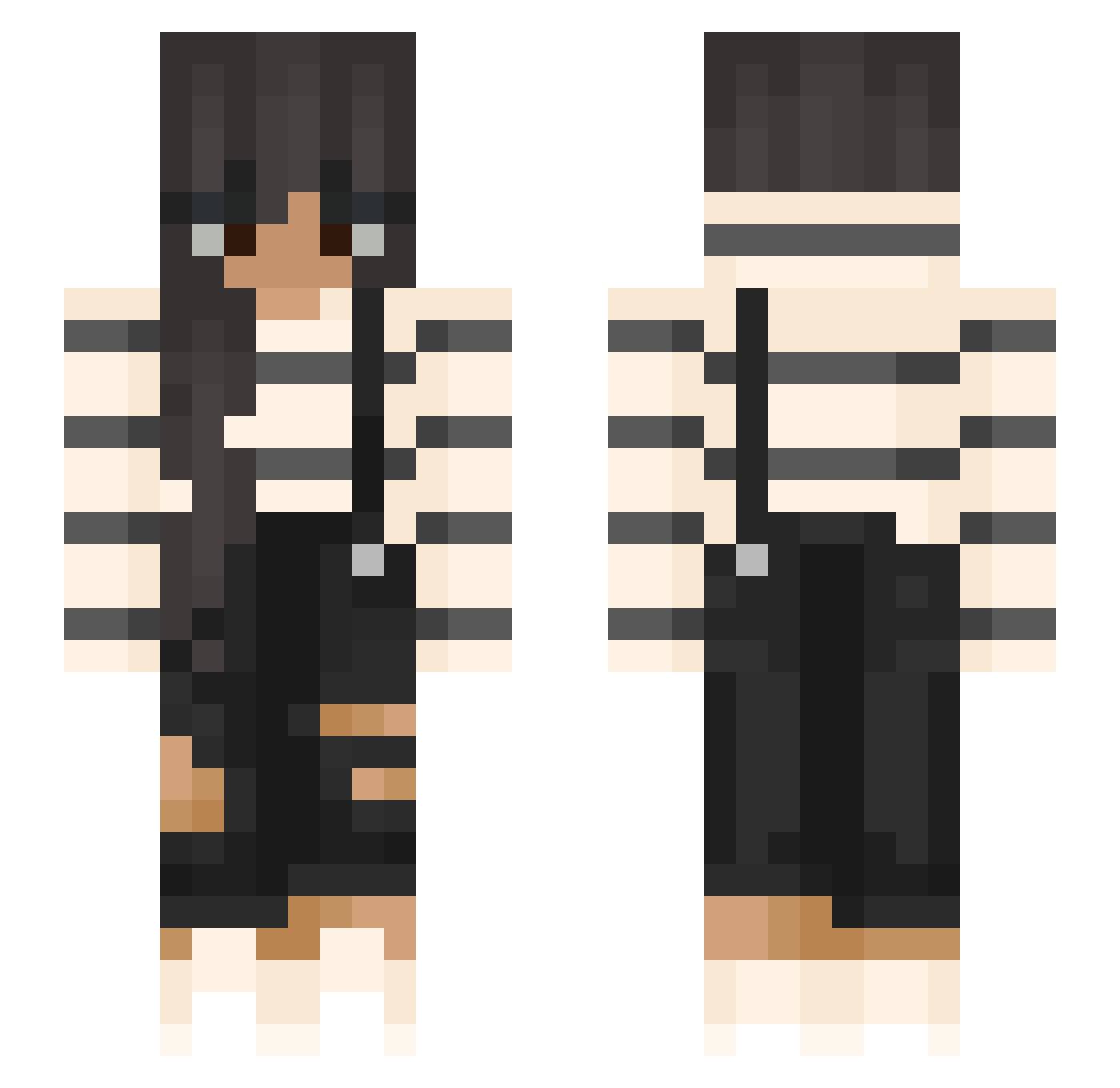 Ola908 Minecraft skin, front and back view