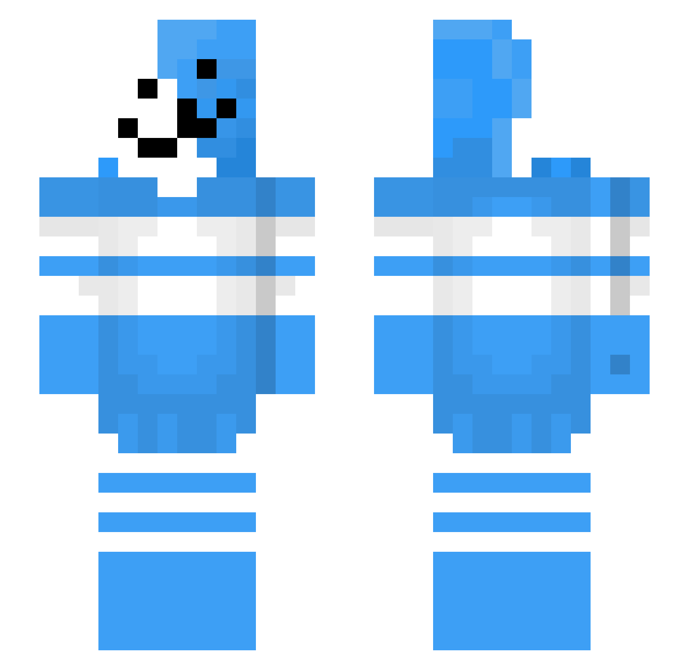 _Vesperal Minecraft skin, front and back view
