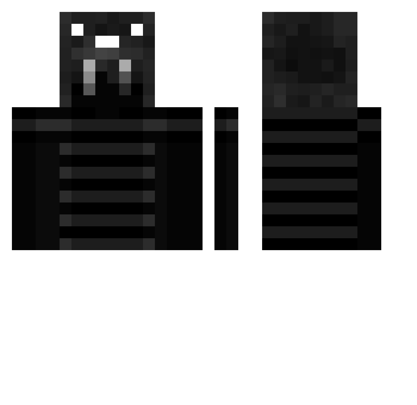 Minipaluuzinh Minecraft skin, front and back view