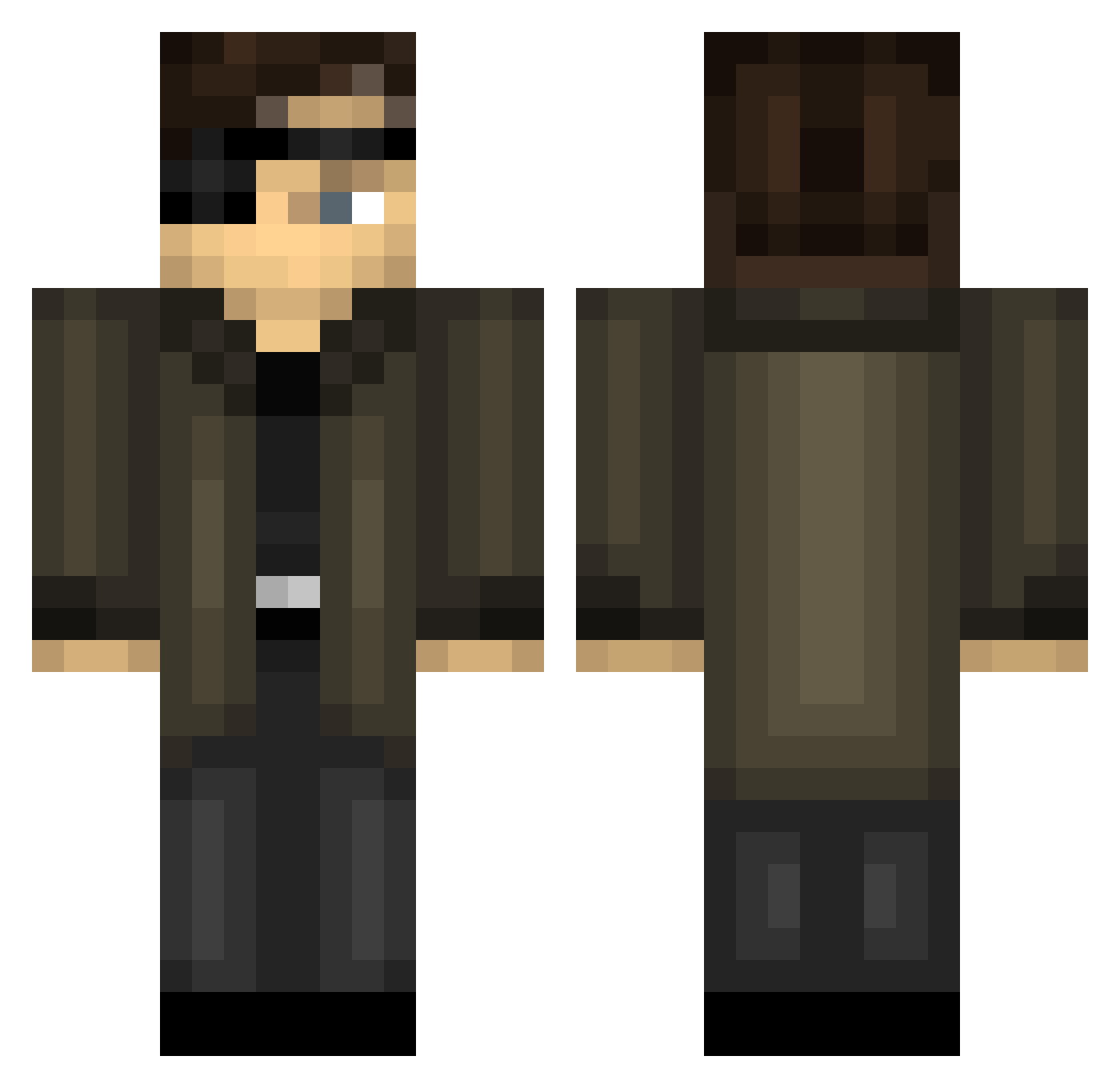 EvanisYeezy Minecraft skin, front and back view