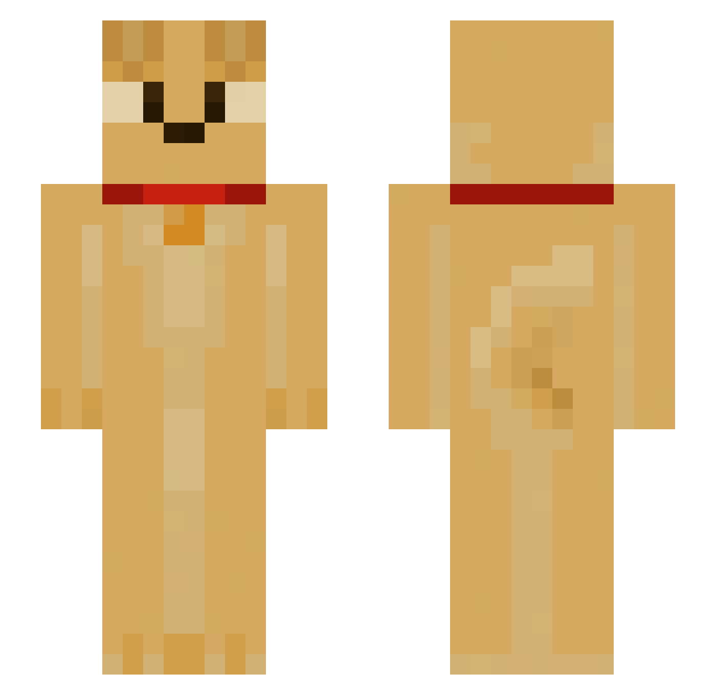 okshim Minecraft skin, front and back view