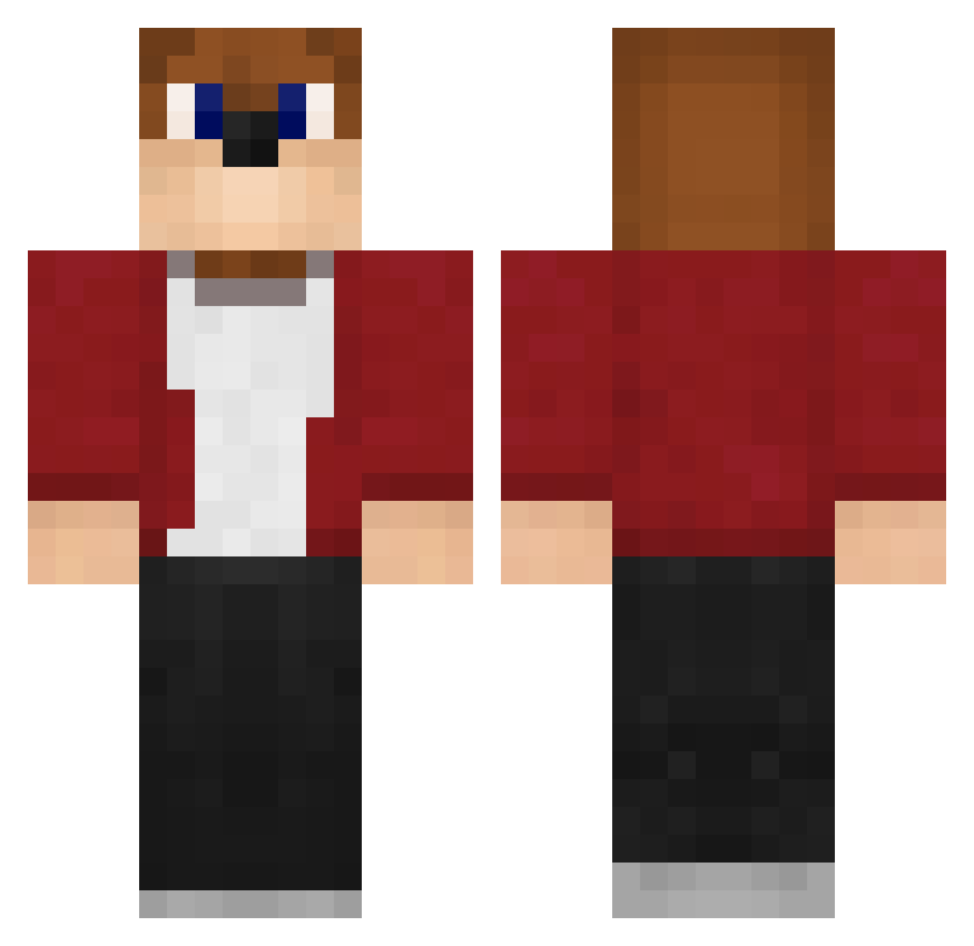 EthanRay Minecraft skin, front and back view